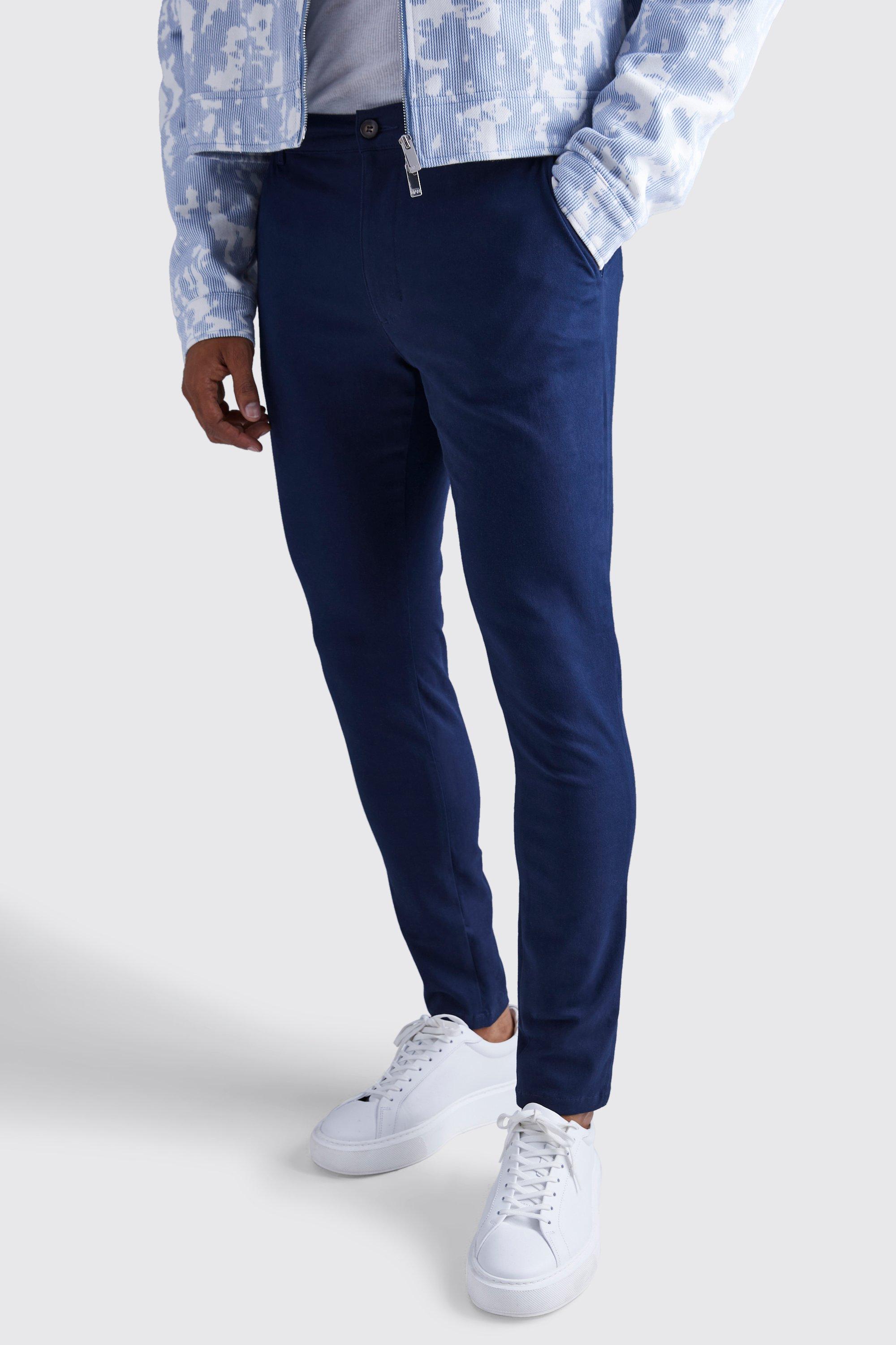 pantalon chino skinny homme - bleu - 34r, bleu