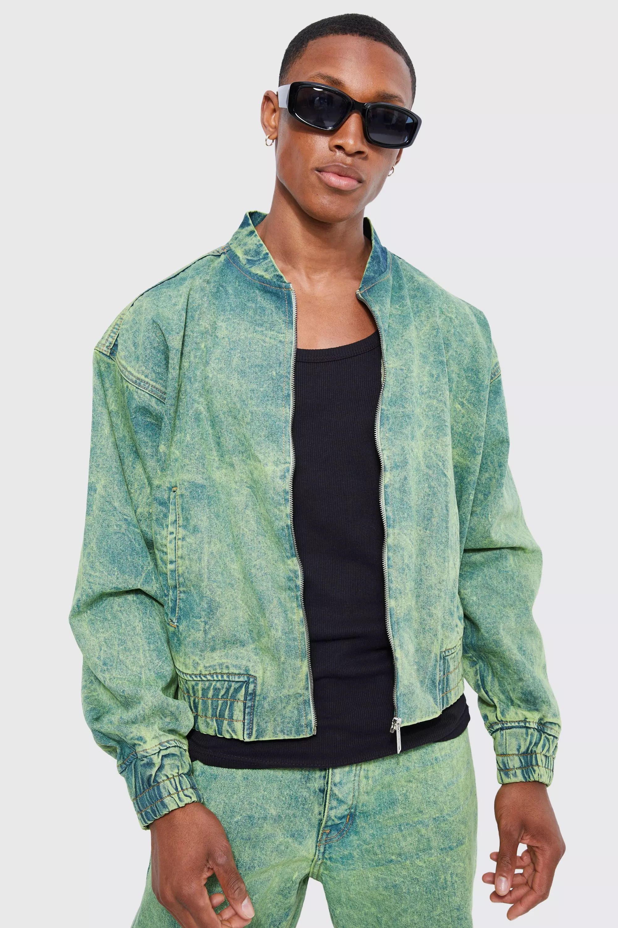 Mens acid on sale wash denim jacket