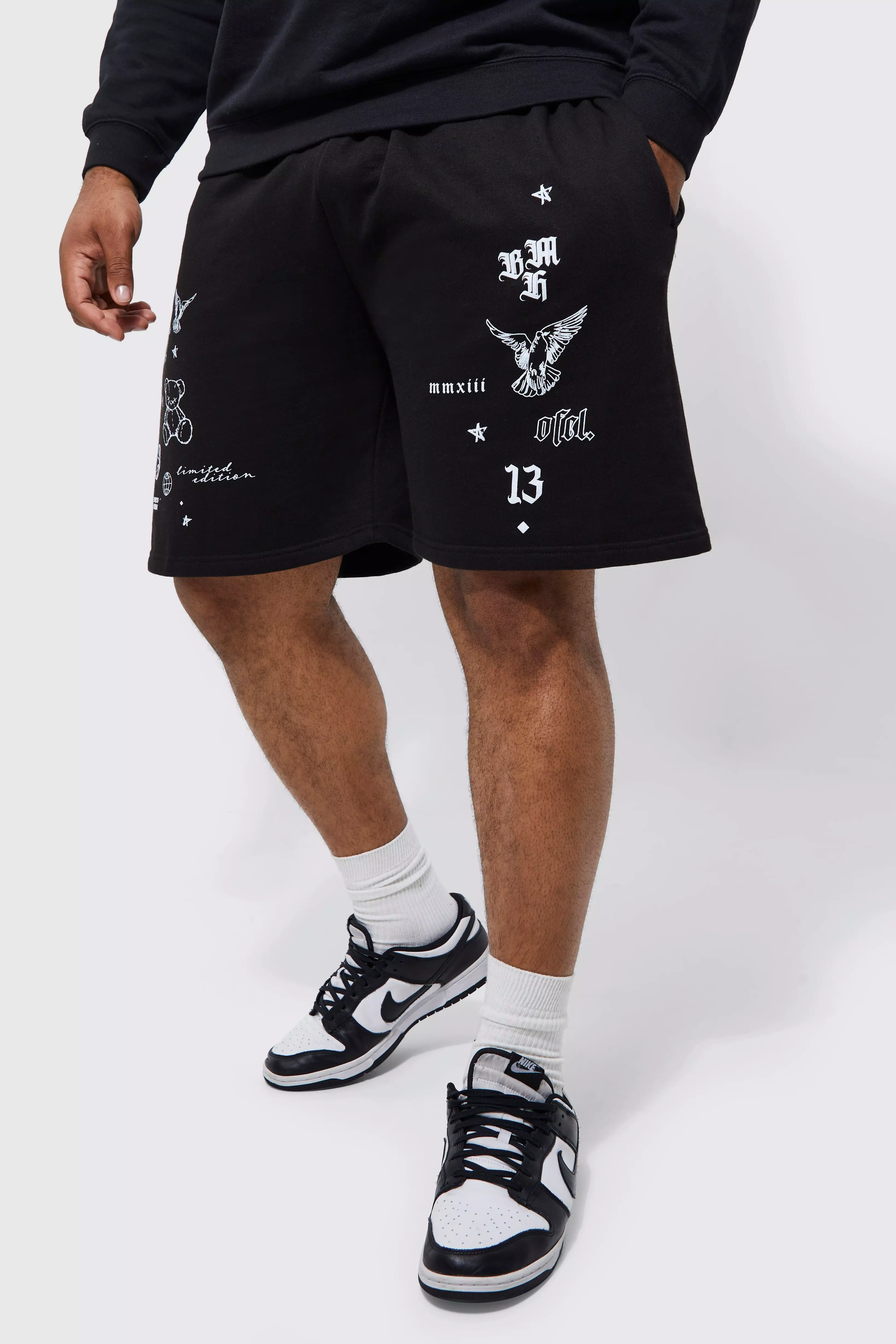 Graphic sweat shorts new arrivals