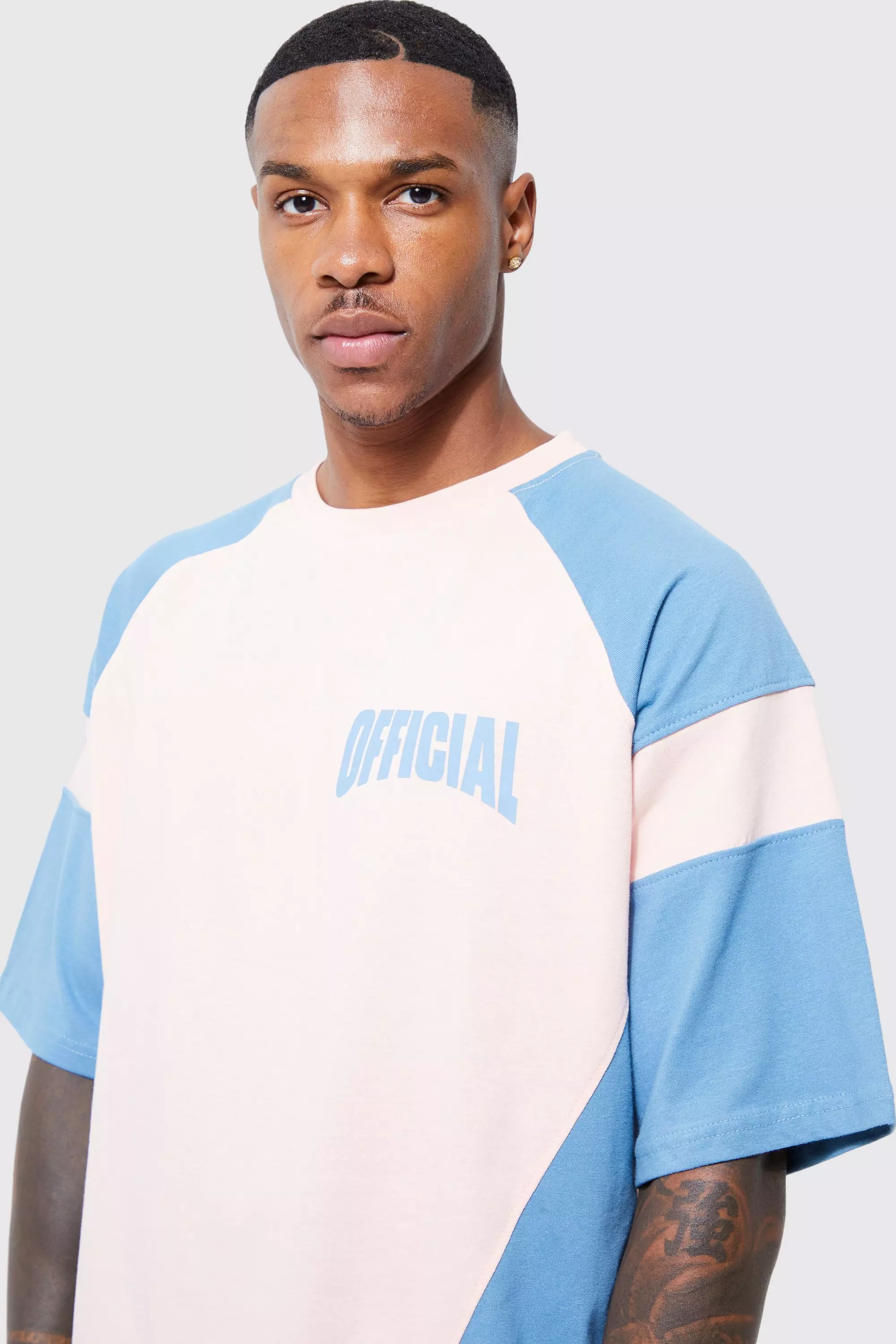 Oversized Official Colour Block T-shirt | boohooMAN USA