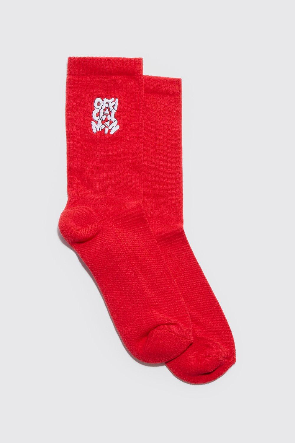 Mens Official Man Embroidered Socks