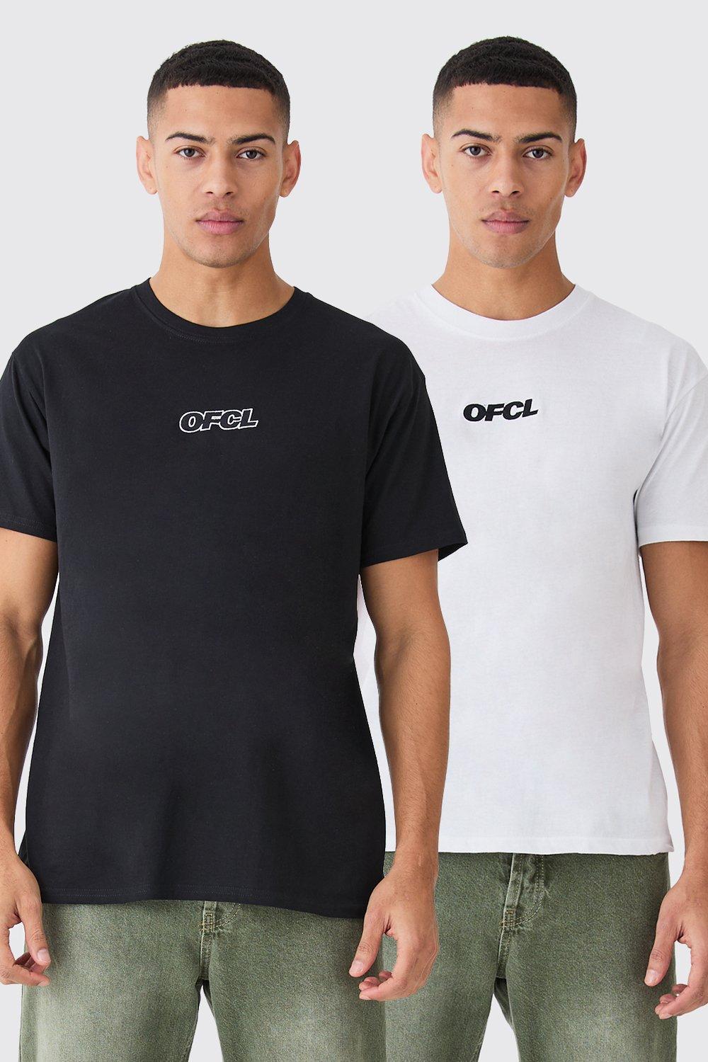 Mens Multi 2 Pack Man Ofcl Oversized T-shirts, Multi