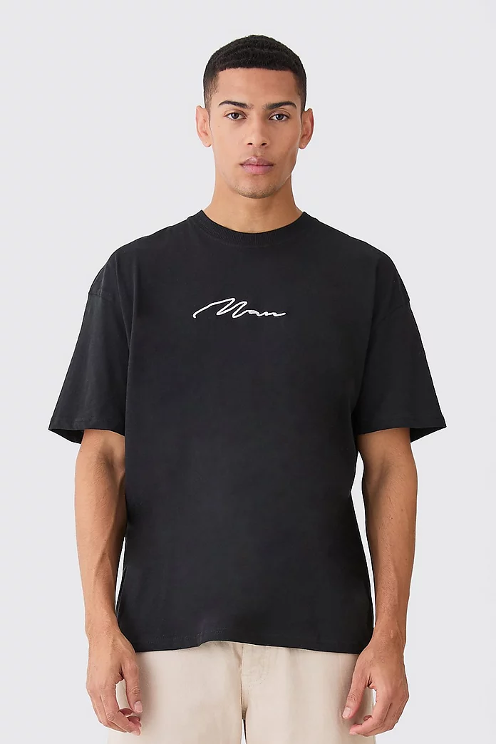 2 Pack Man Signature Oversized T-shirts | boohooMAN USA