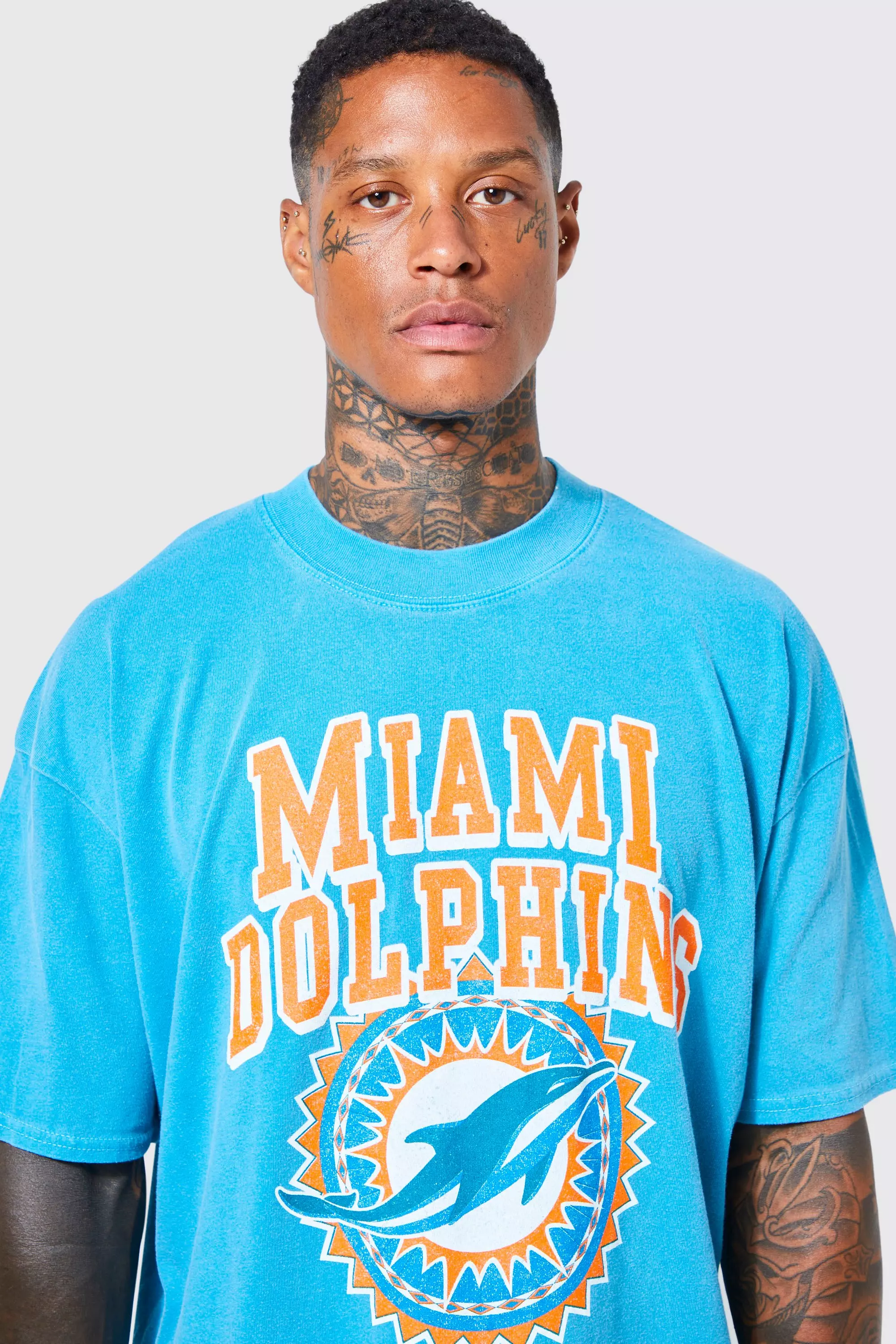 Miami Dolphins Collegiate Fade Oversized Tee