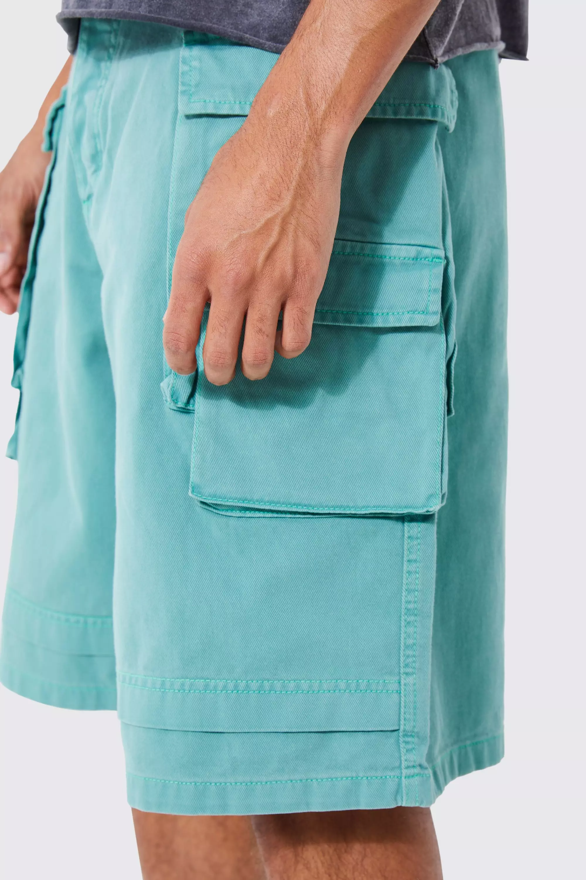 Turquoise cargo hot sale shorts