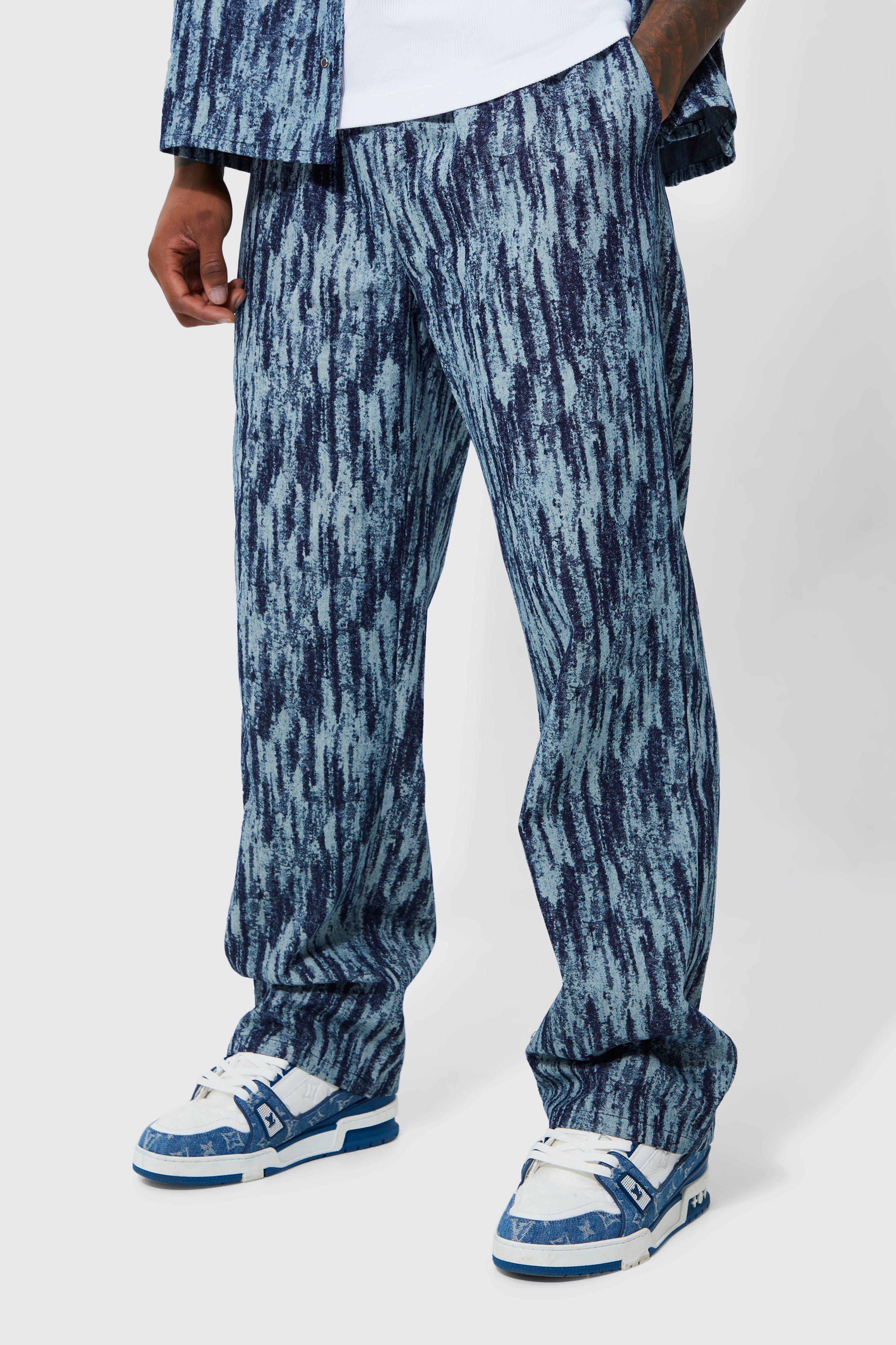 pantalon droit à taille élastique homme - bleu - 32r, bleu