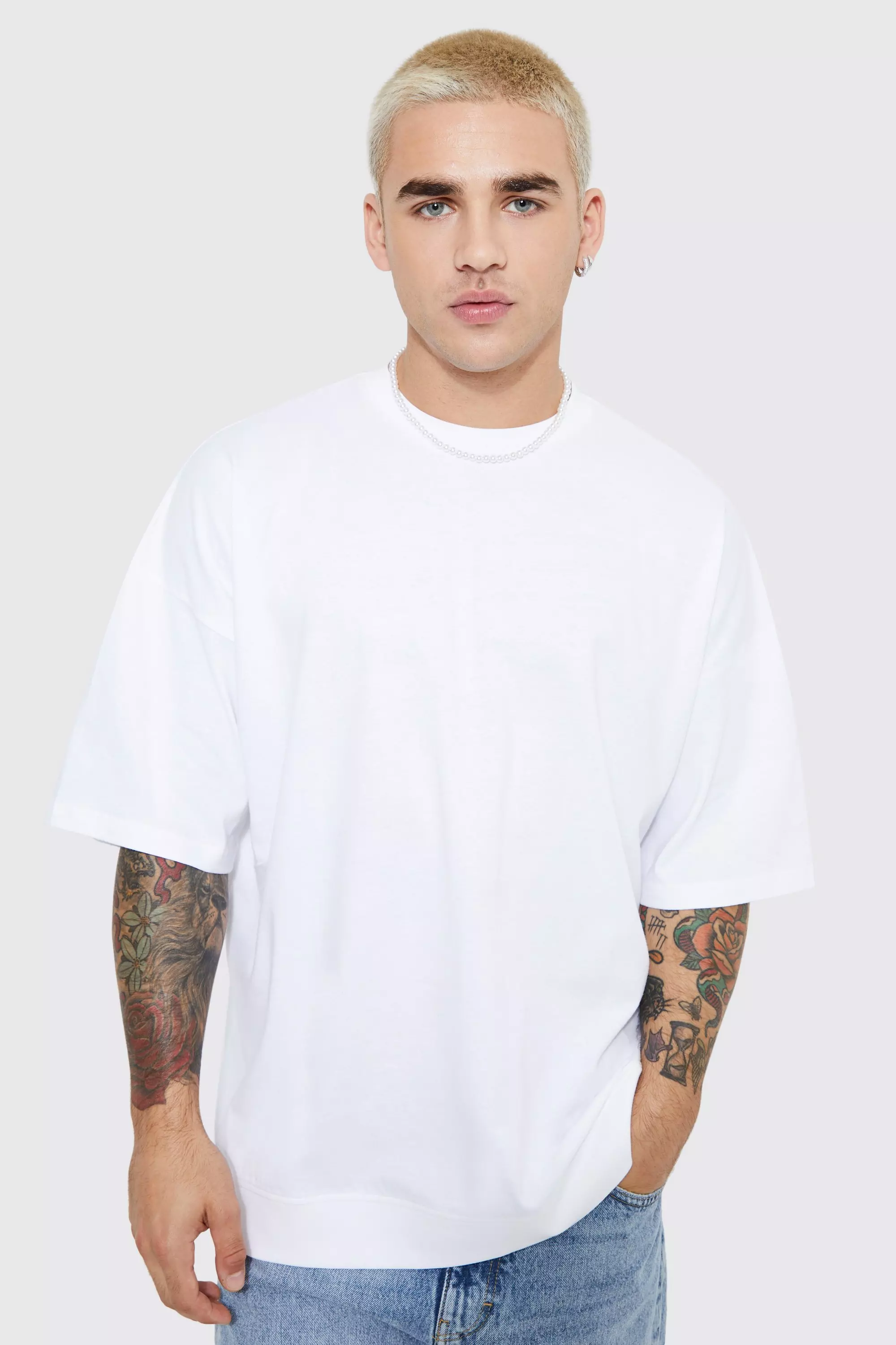 Oversized Ribbed Hem T-shirt