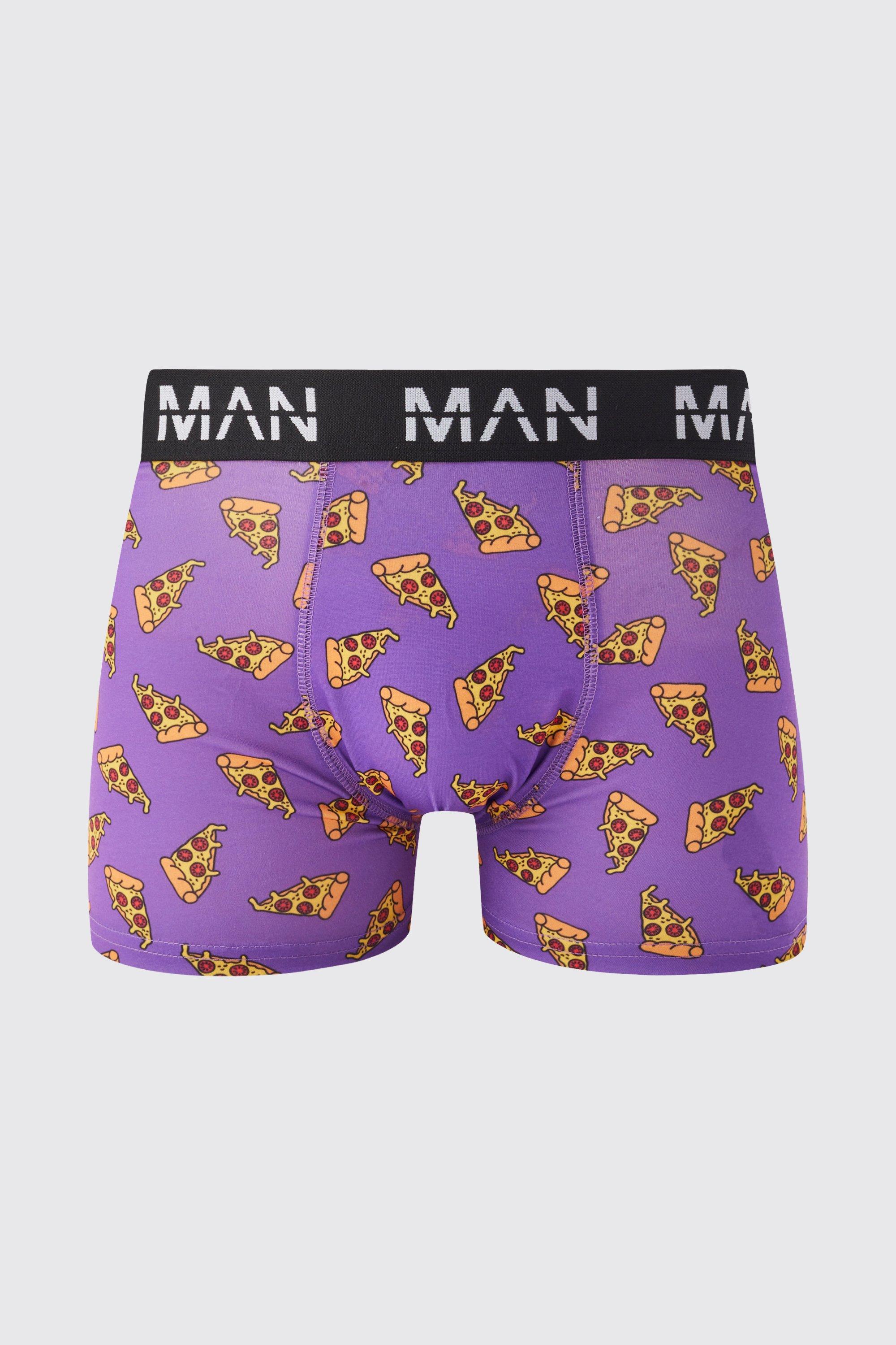 Boxer con stampa di pizza, Purple