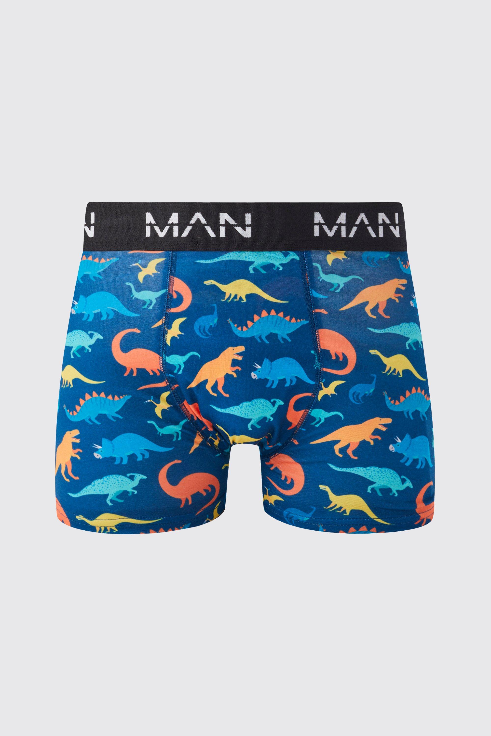 Boxer con stampa di dinosauri, Navy