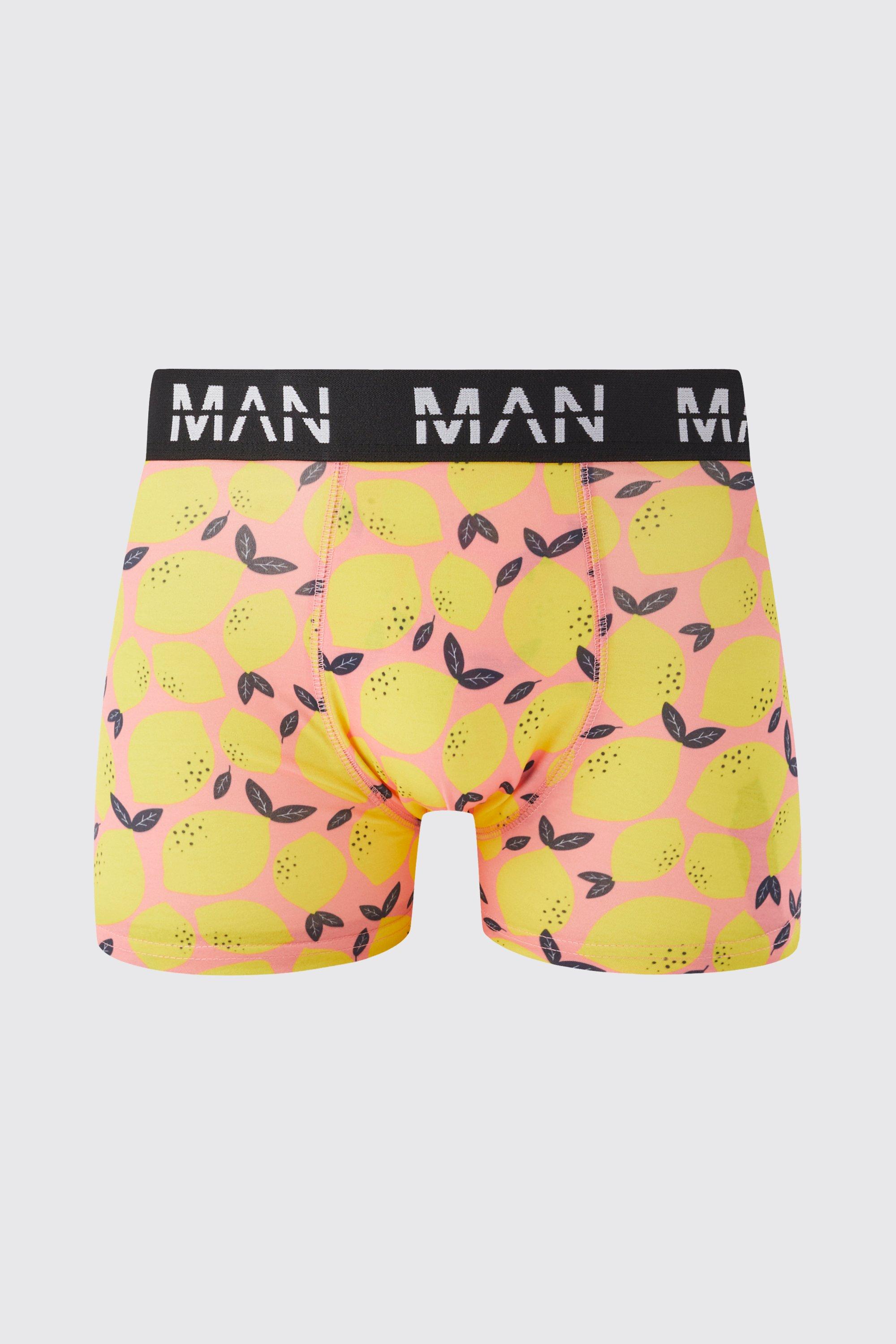 Boxer con stampa di limoni, Pink