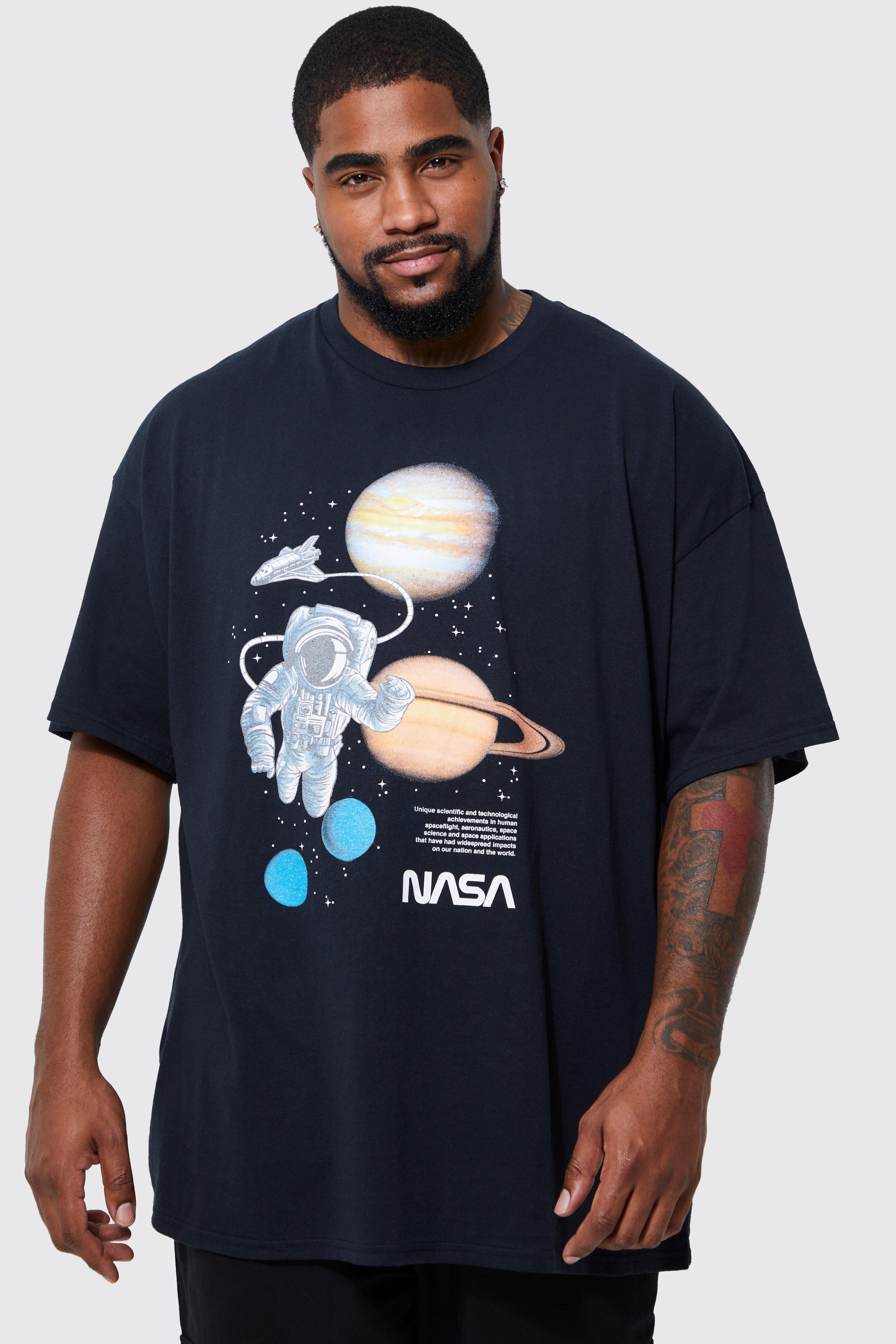 Image of T-shirt Plus Size ufficiale NASA, Nero