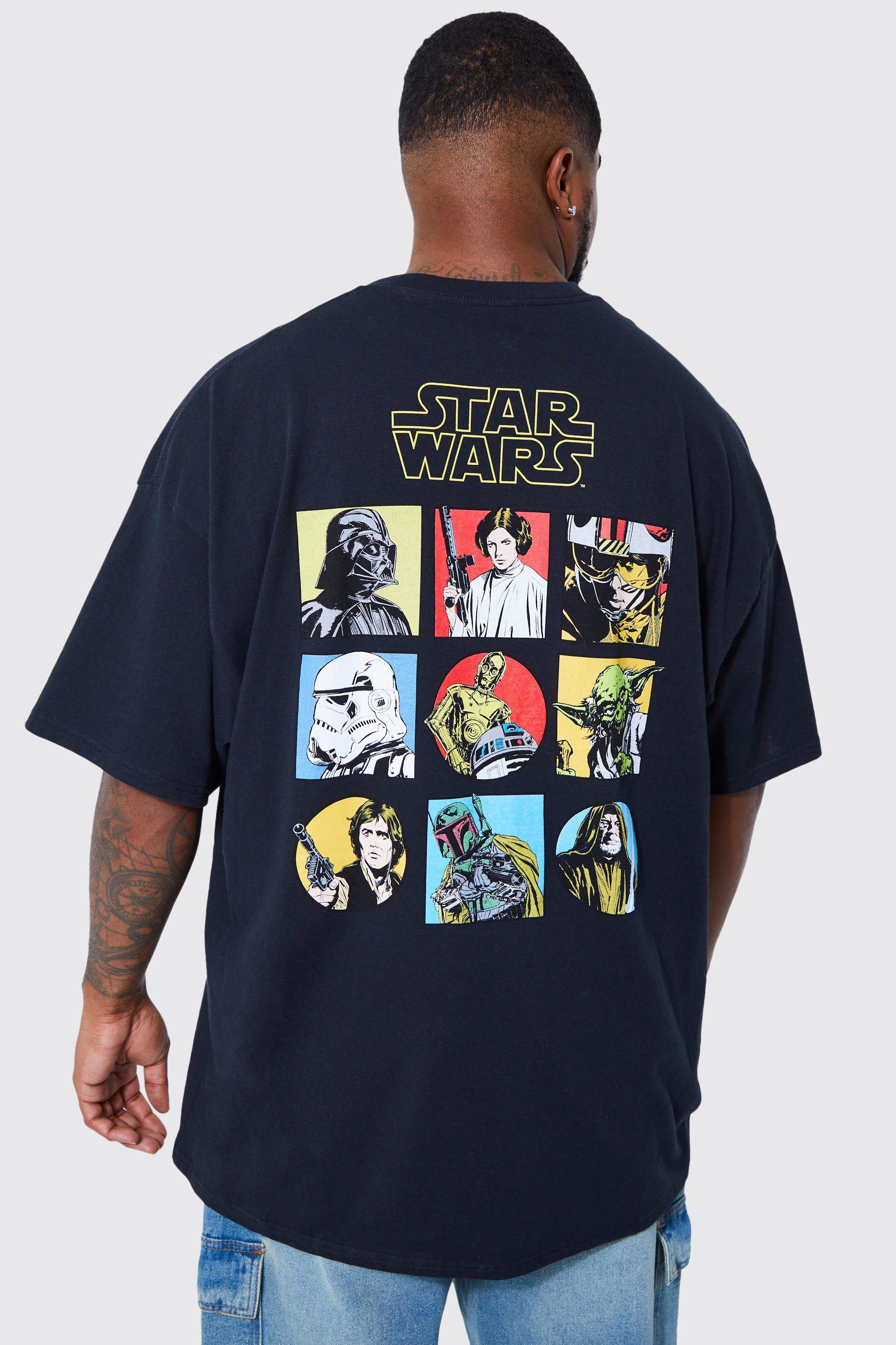 Mens Black Plus Star Wars License T-shirt, Black