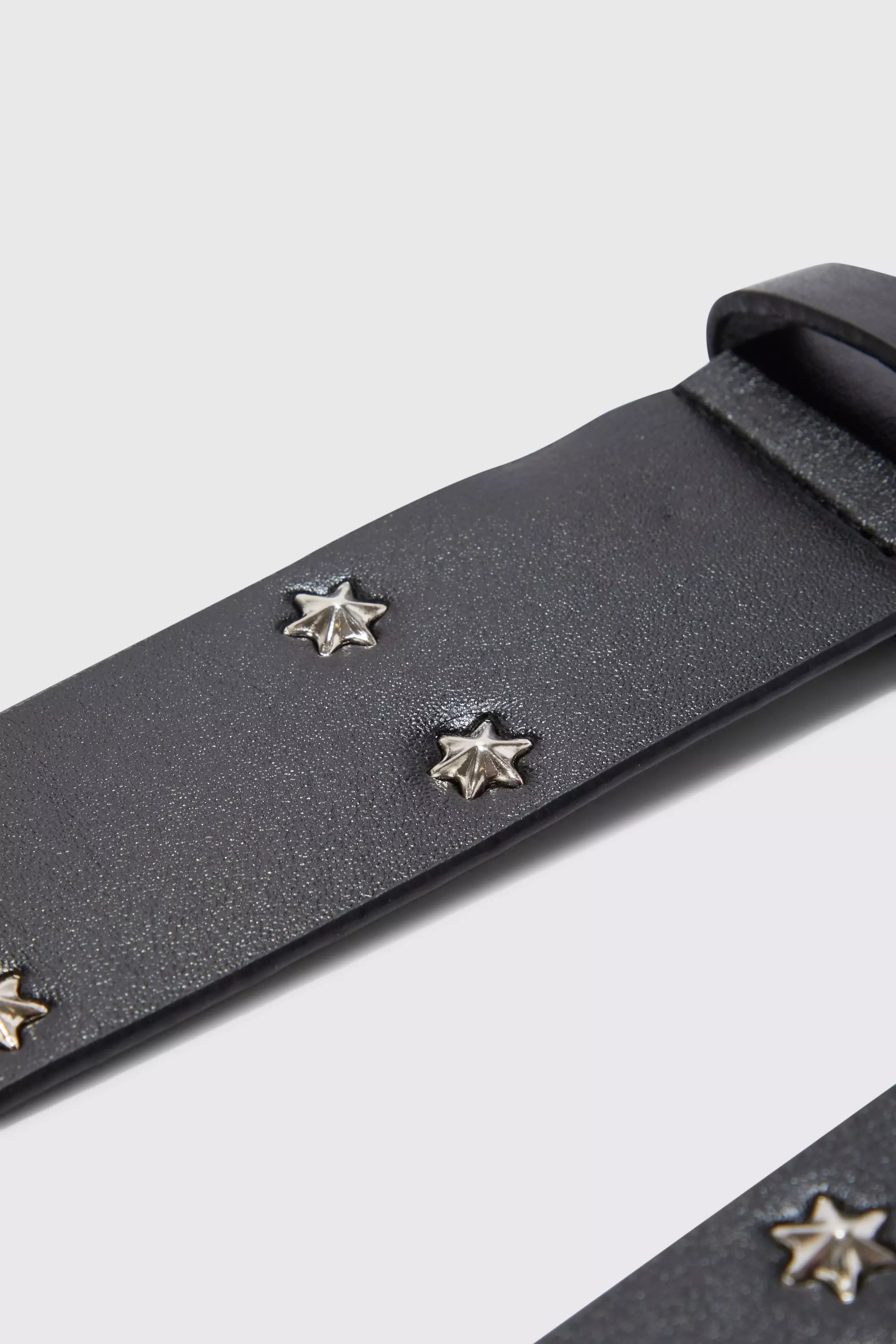 Faux Leather Star Studded Belt | boohooMAN USA