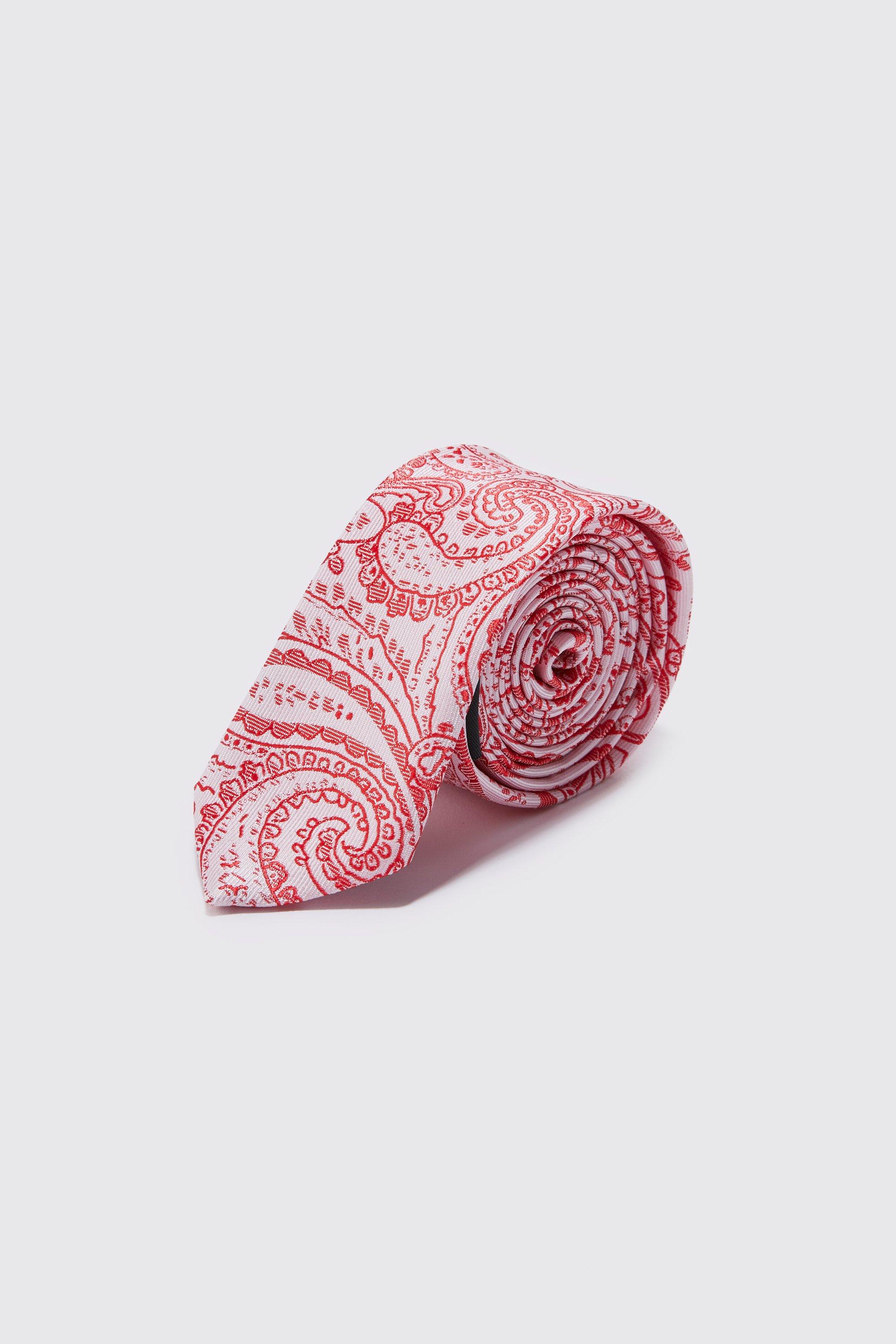men's paisley slim tie and pocket square pack - pink - one size, pink