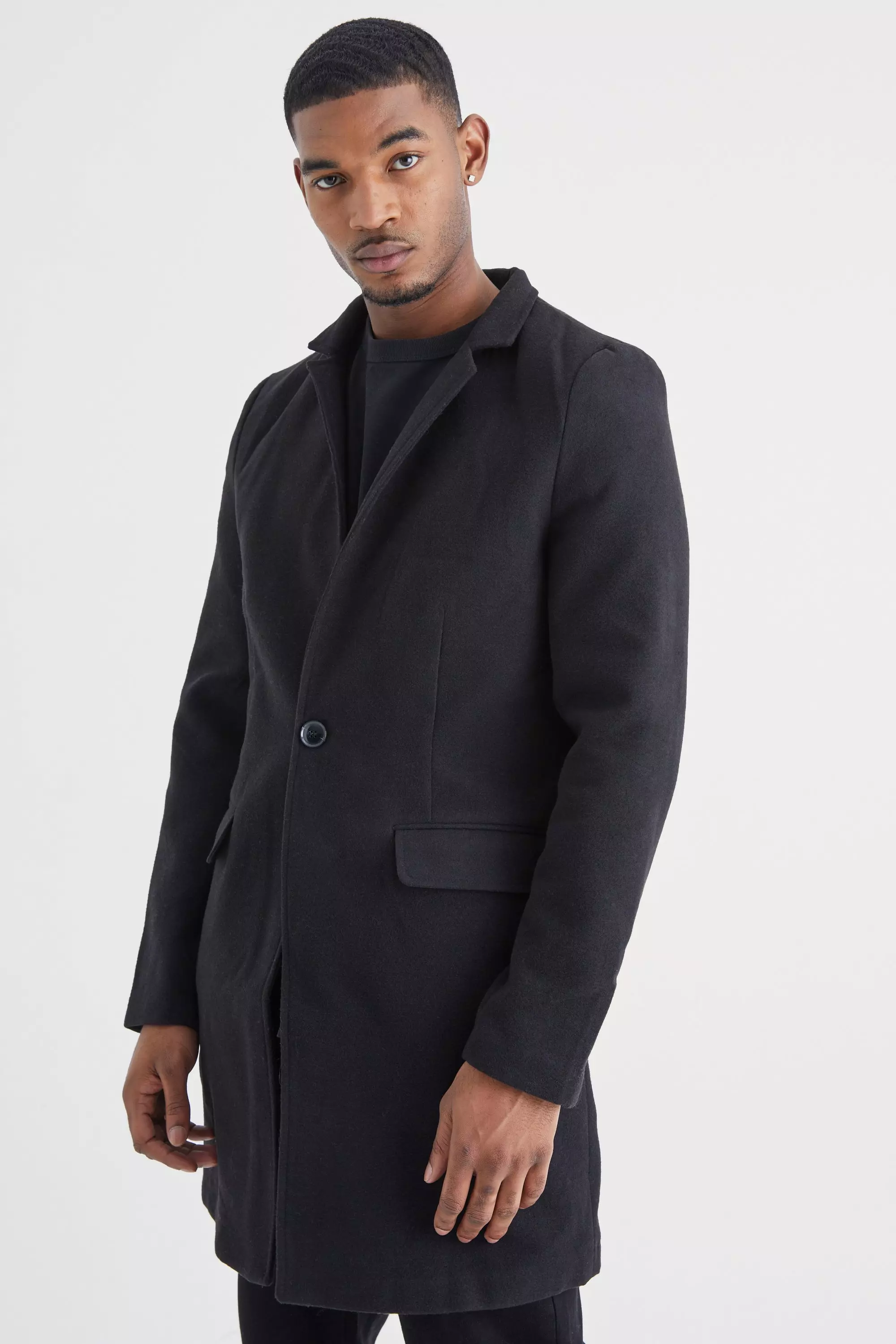 Men's Tall Notch Collar Smart Overcoat