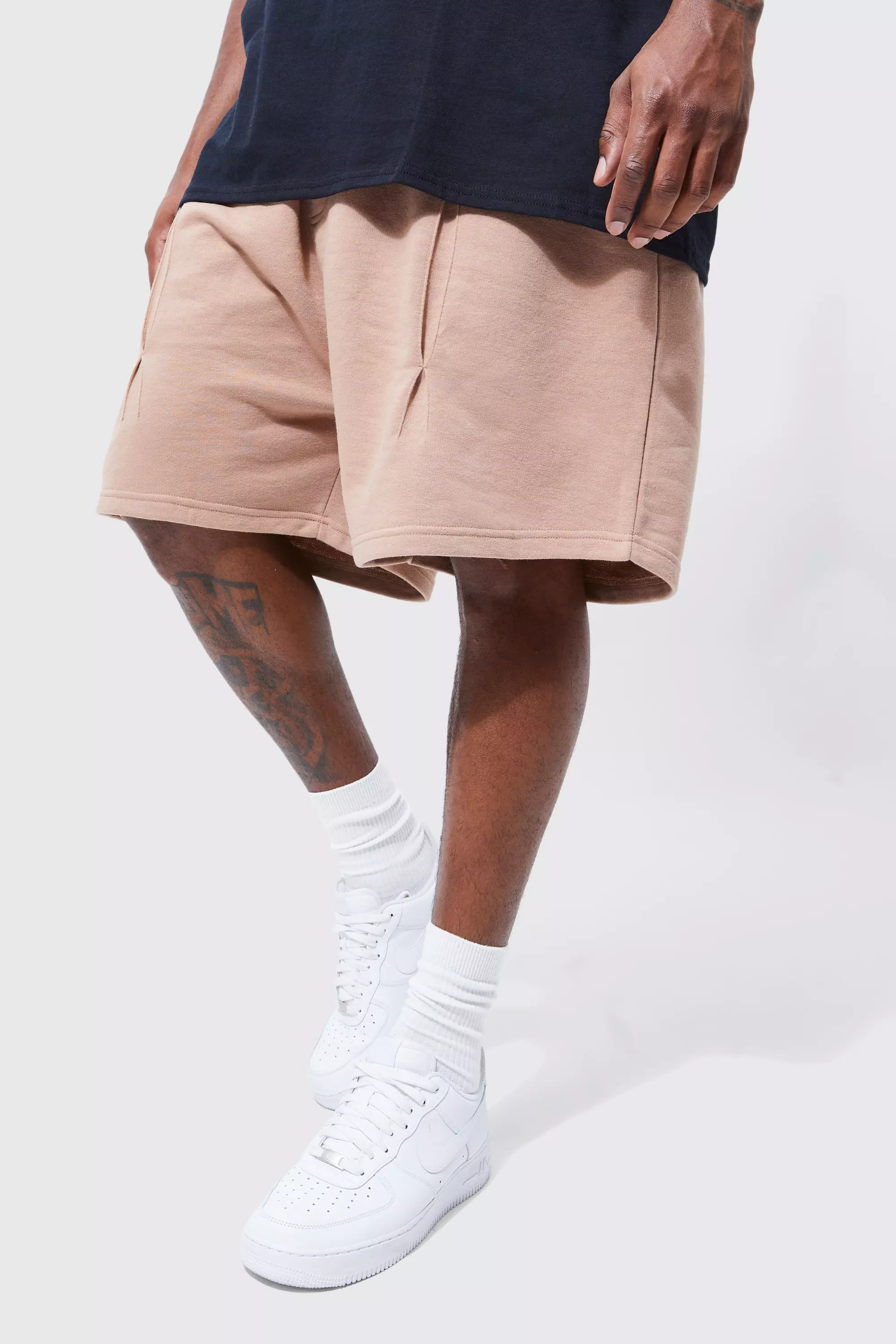 Plus Oversized Drop Crotch Pleat Cargo Short | boohooMAN USA