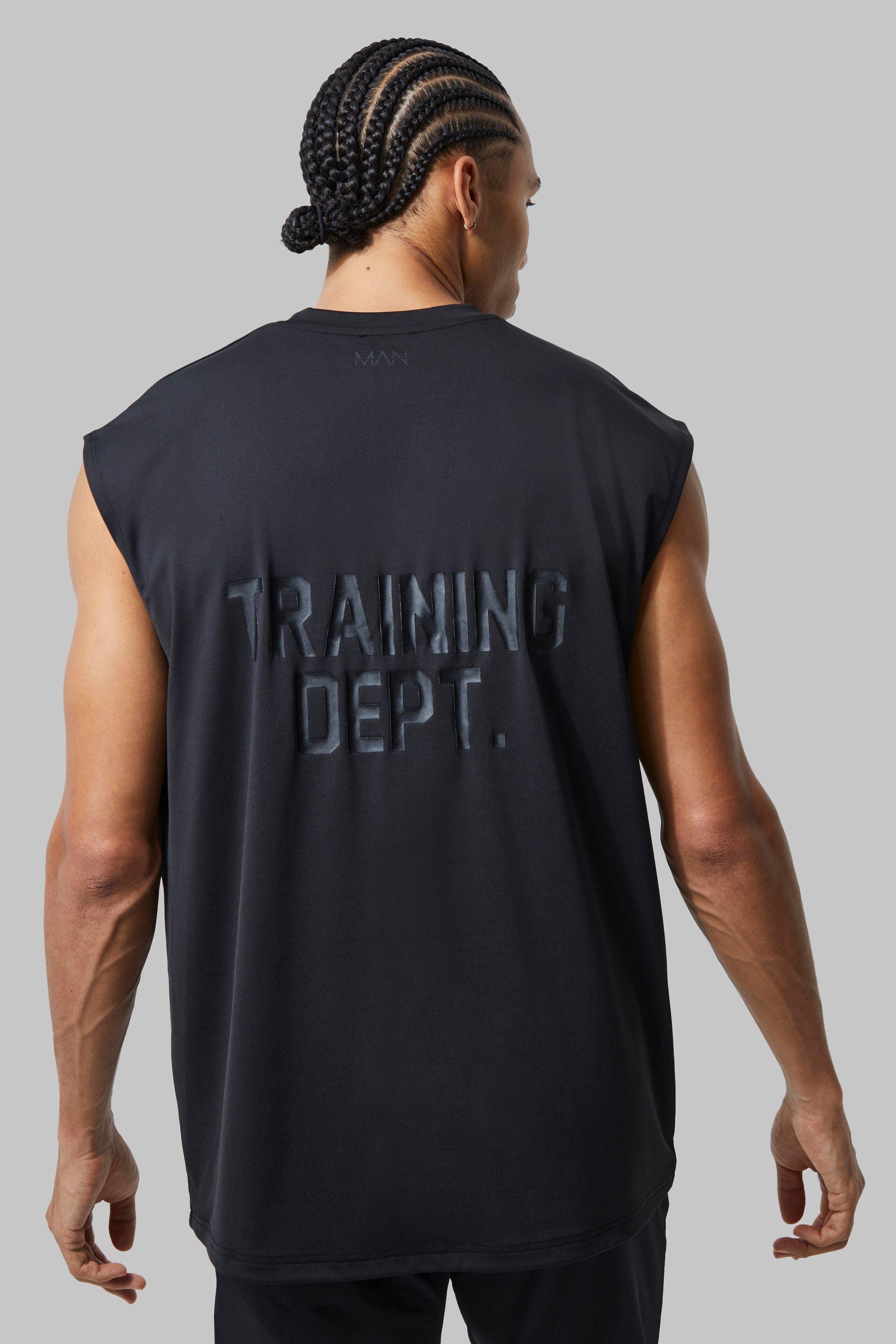 Mens Black Tall Man Active Training Dept Oversized vest, Black