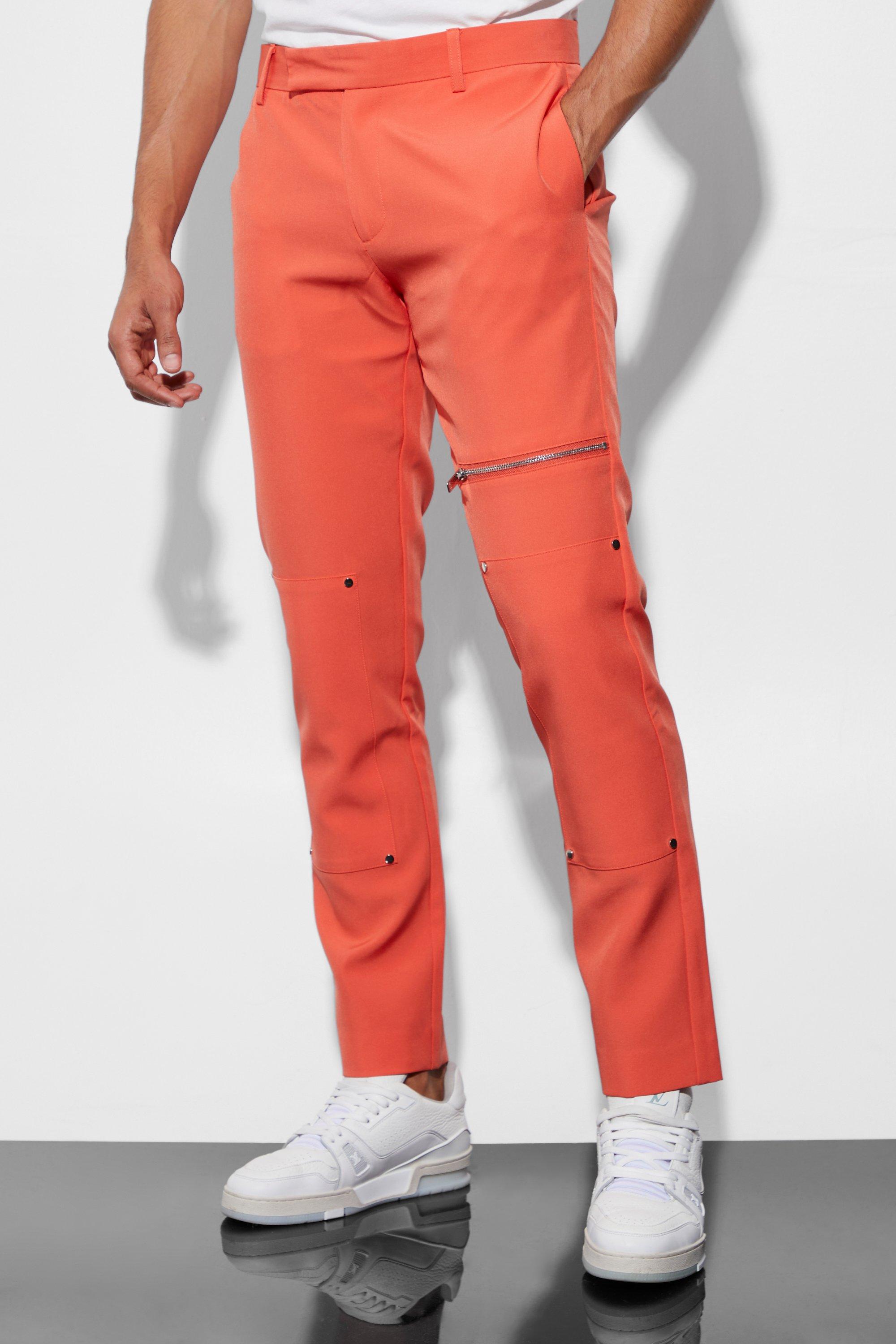 pantalon de costume skinny homme - orange - 28r, orange