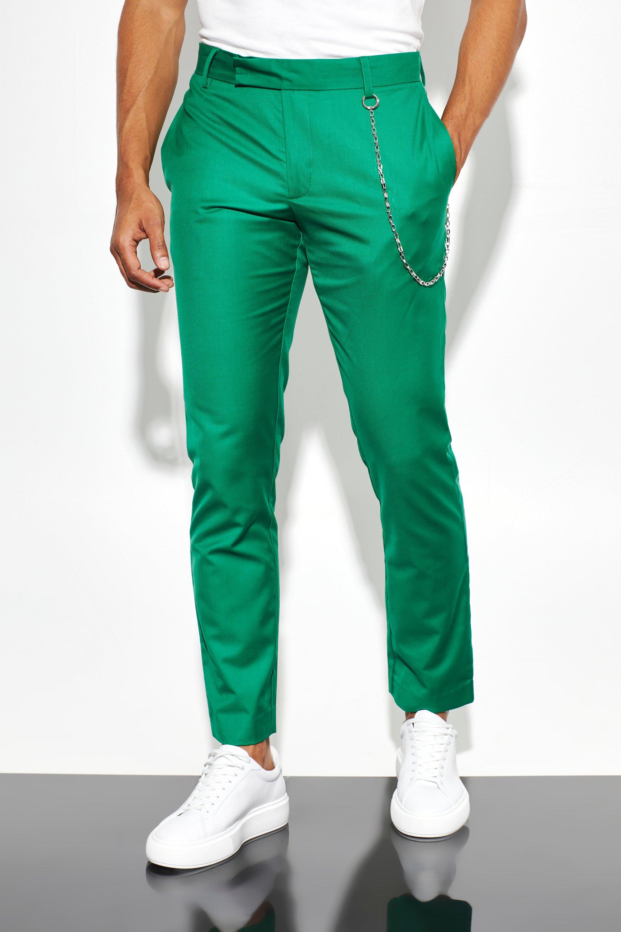 pantalon de costume slim homme - vert - 32r, vert