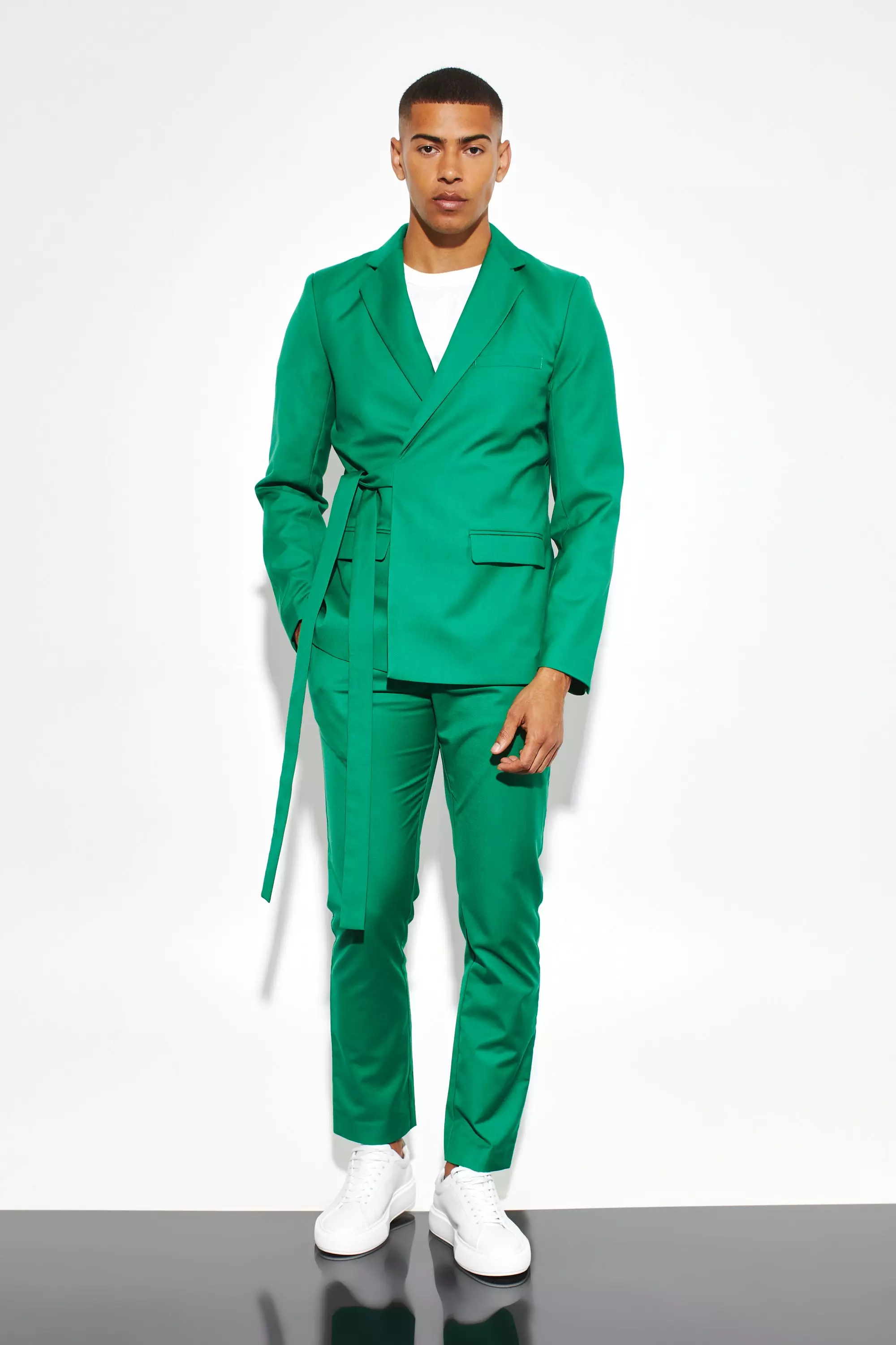 Slim Fit Suit Pants with Chain Detail