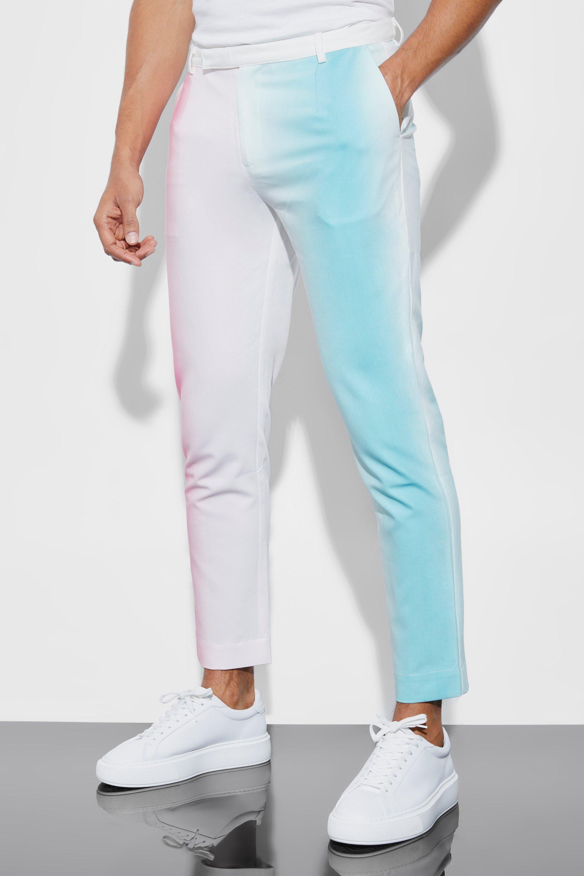pantalon de costume court à rayures homme - multicolore - 34r, multicolore