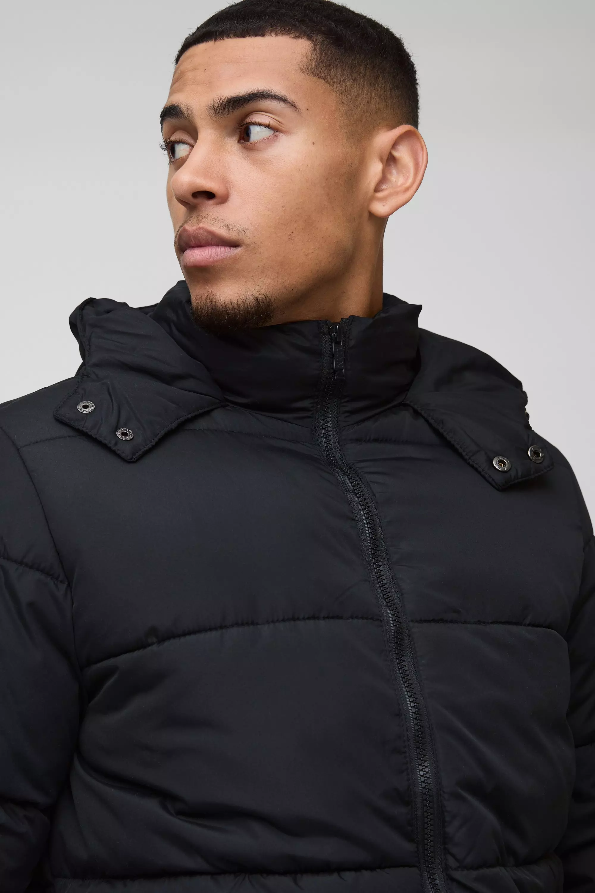 Matt black cheap puffer jacket