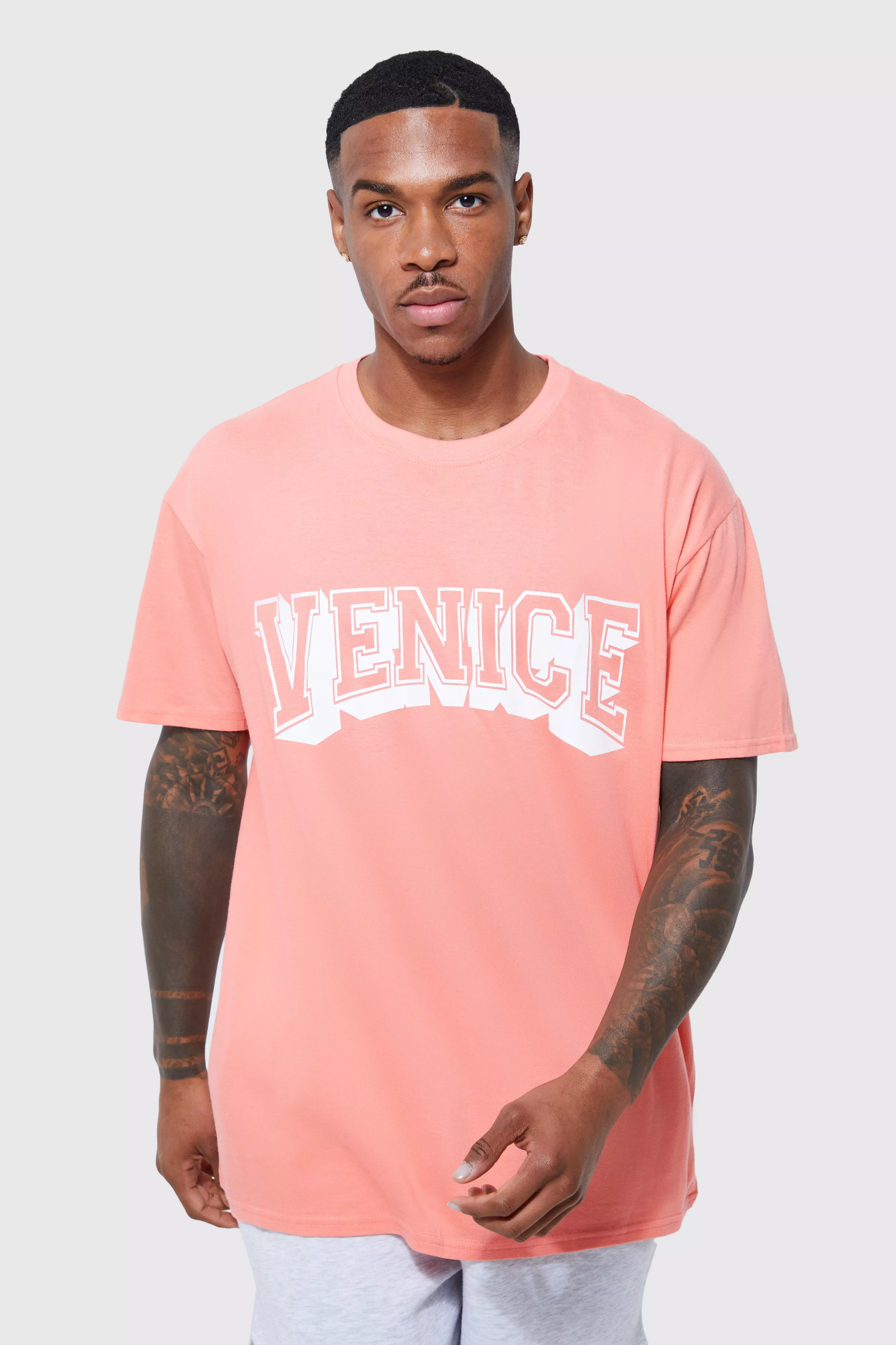 Loose Venice Graphic Print T-shirt | boohooMAN USA