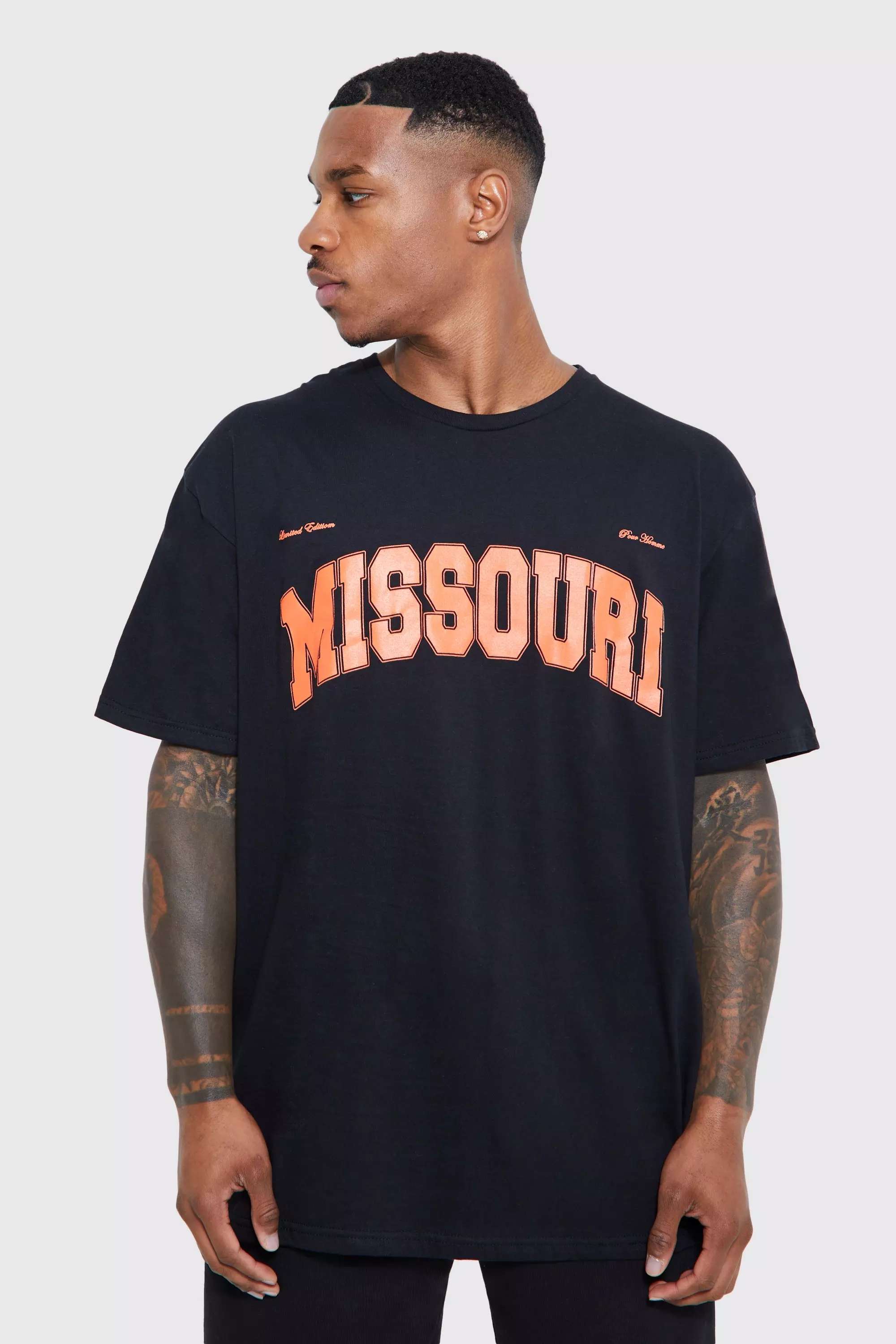 Oversized Missouri Graphic Print T-shirt | boohooMAN UK