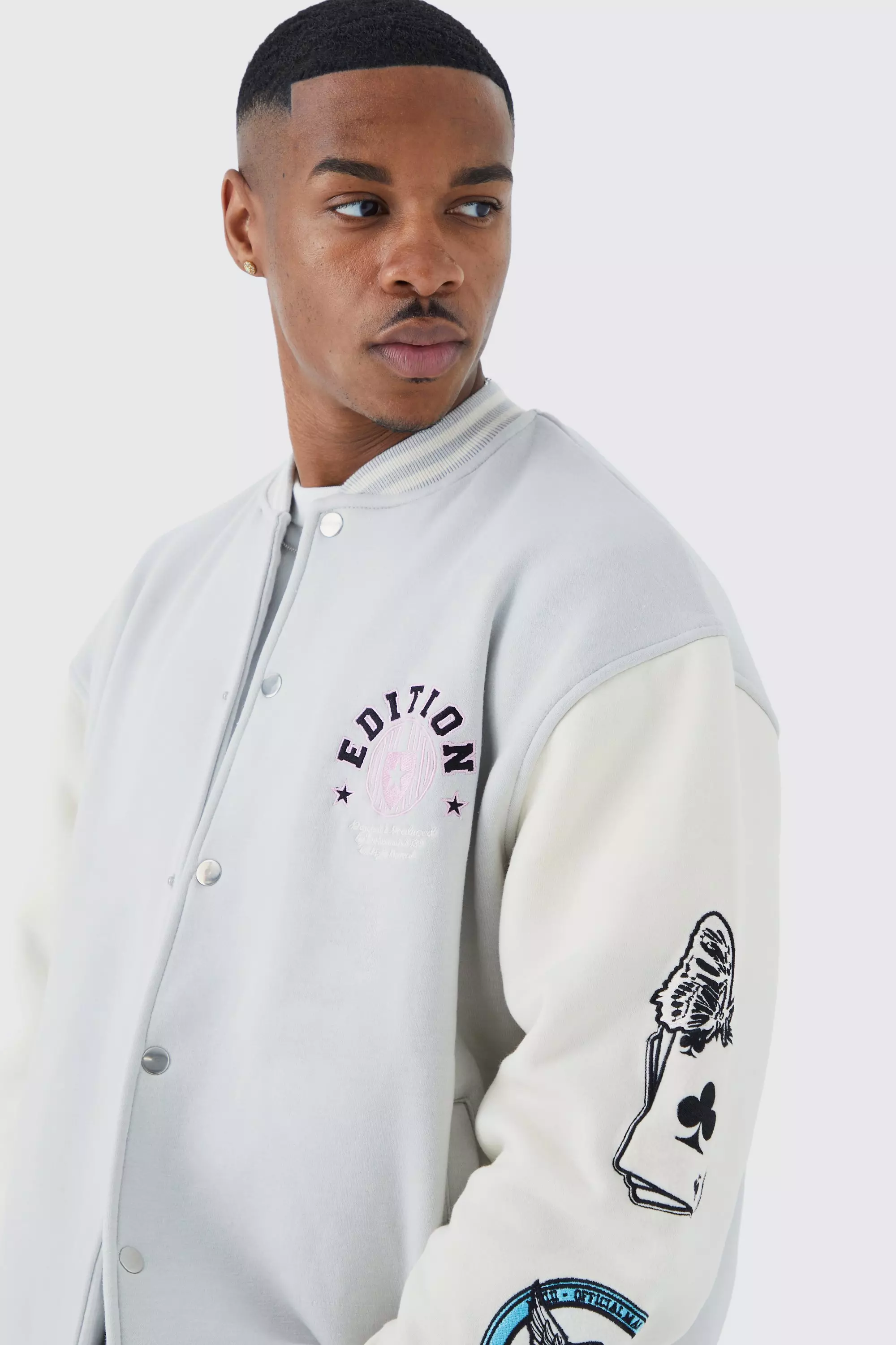 Bm Varsity Jacket | boohooMAN USA