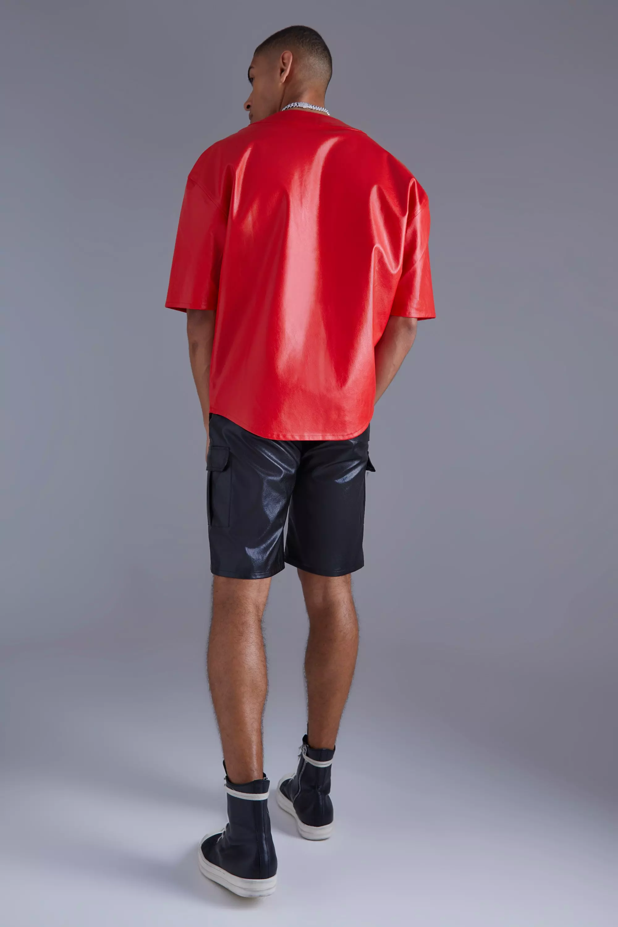 ASOS Oversized Baseball Jersey Shirt in Red for Men