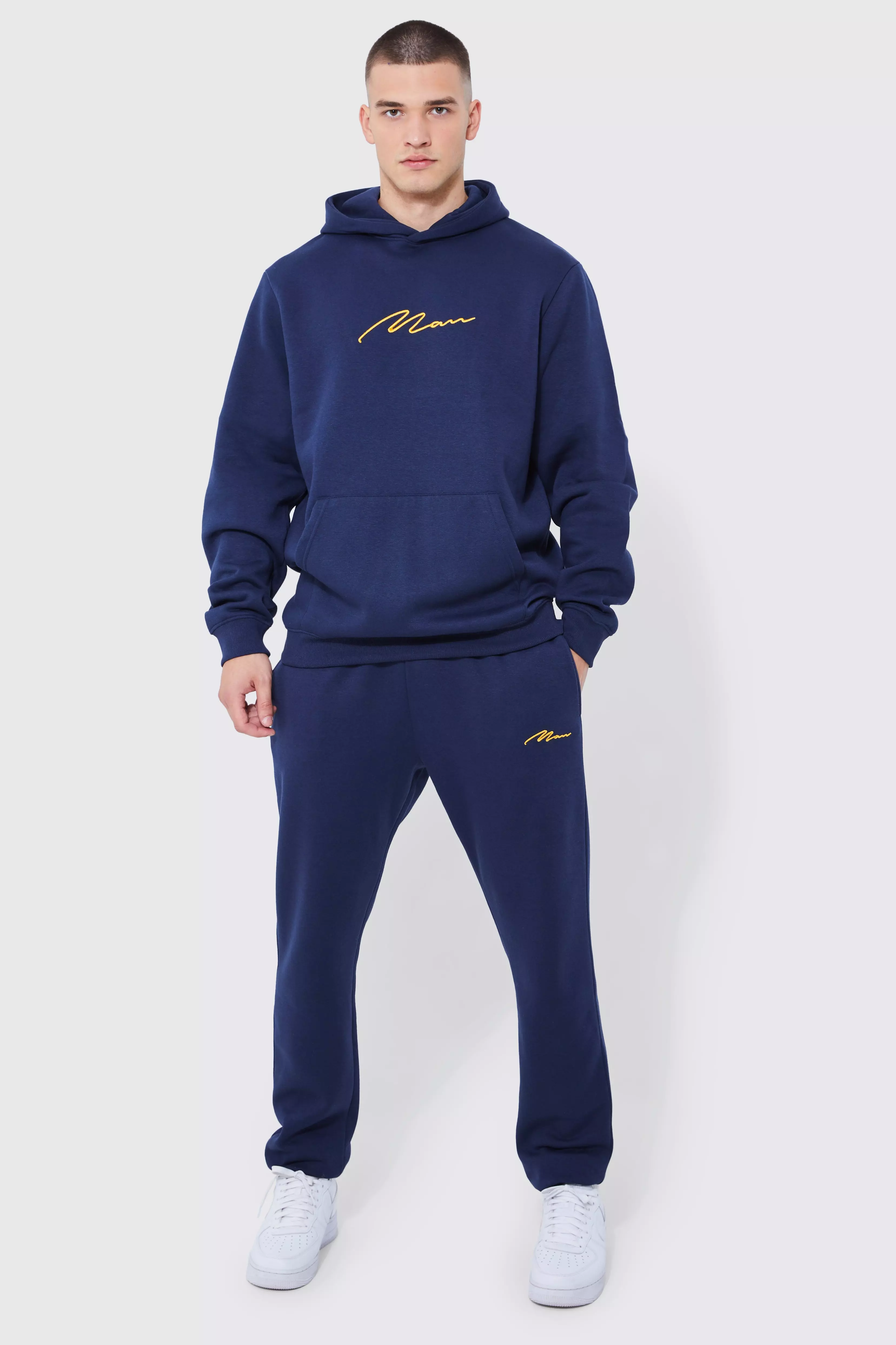 Boohooman blue hot sale tracksuit