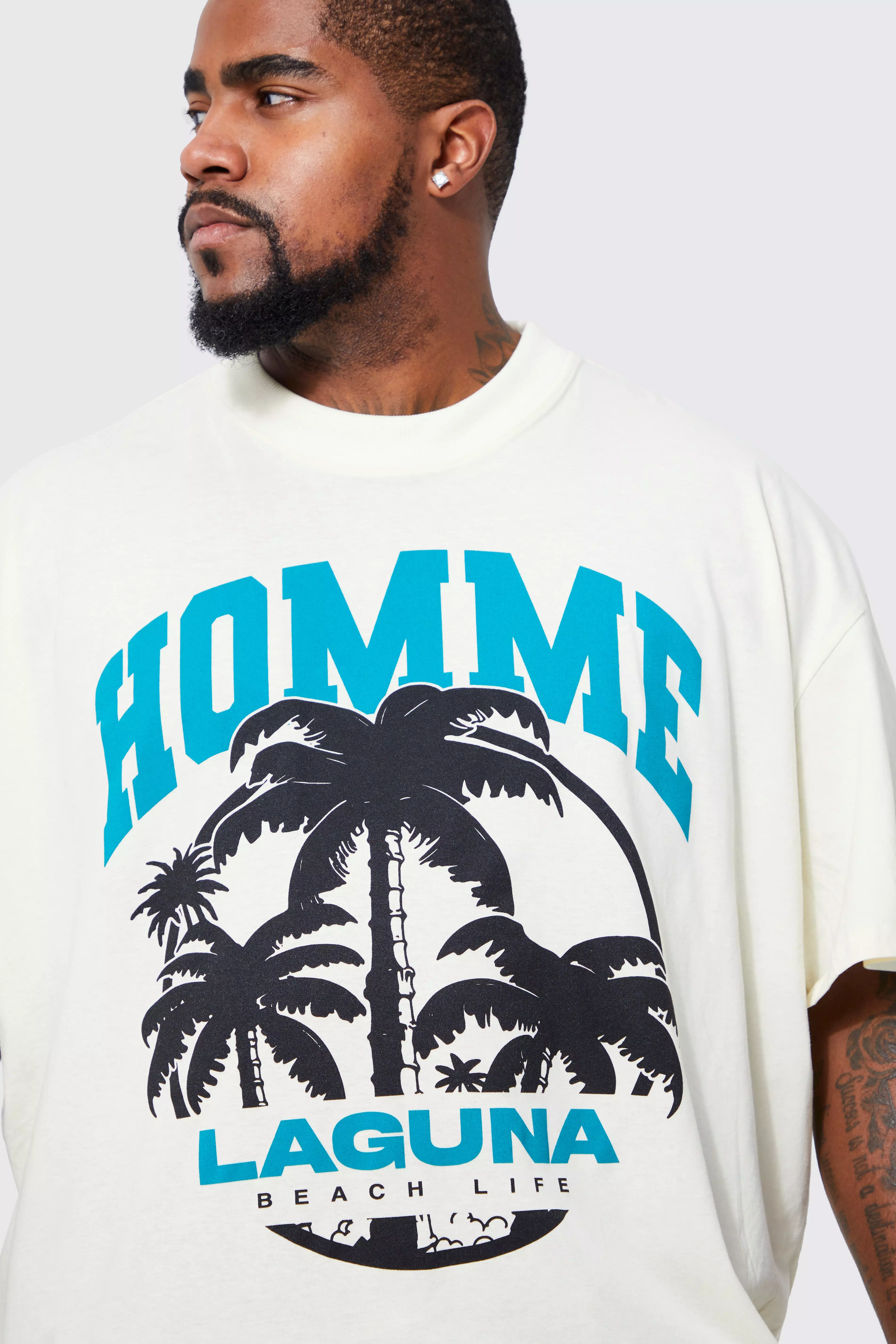 Plus Oversized Homme Laguna Beach T-shirt