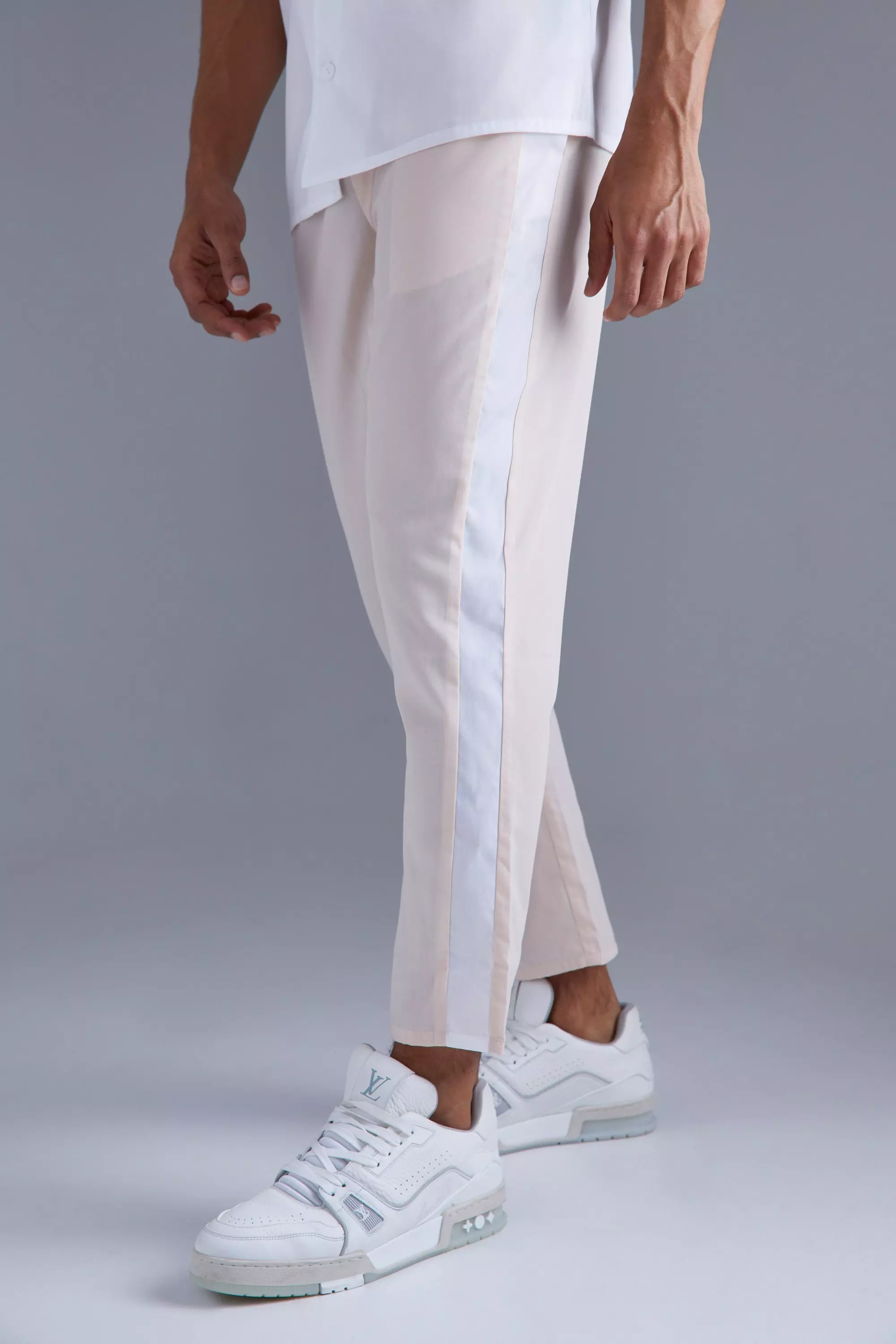 Side stripe pants on sale men