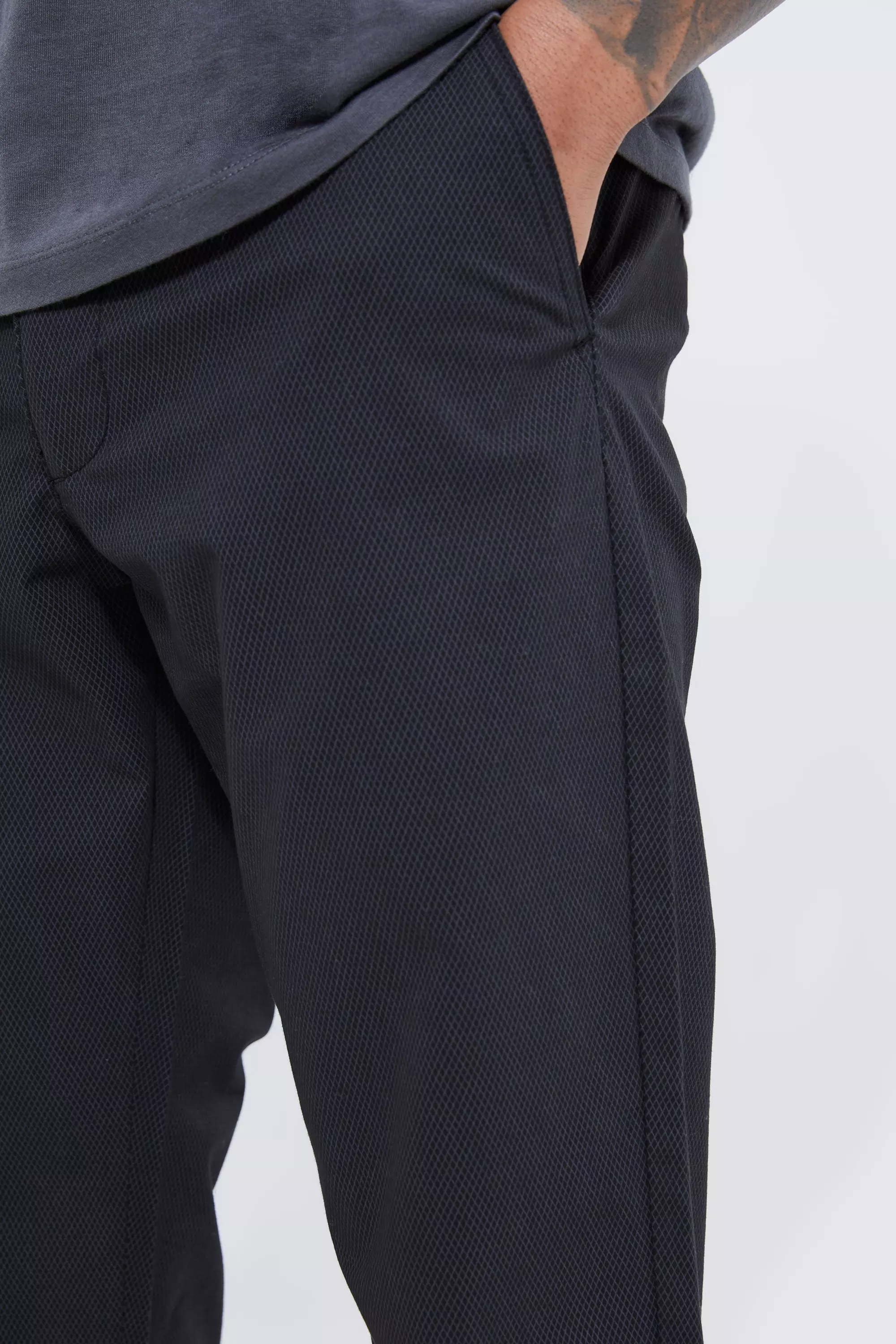 Pantalon chino court textur boohooMAN FR