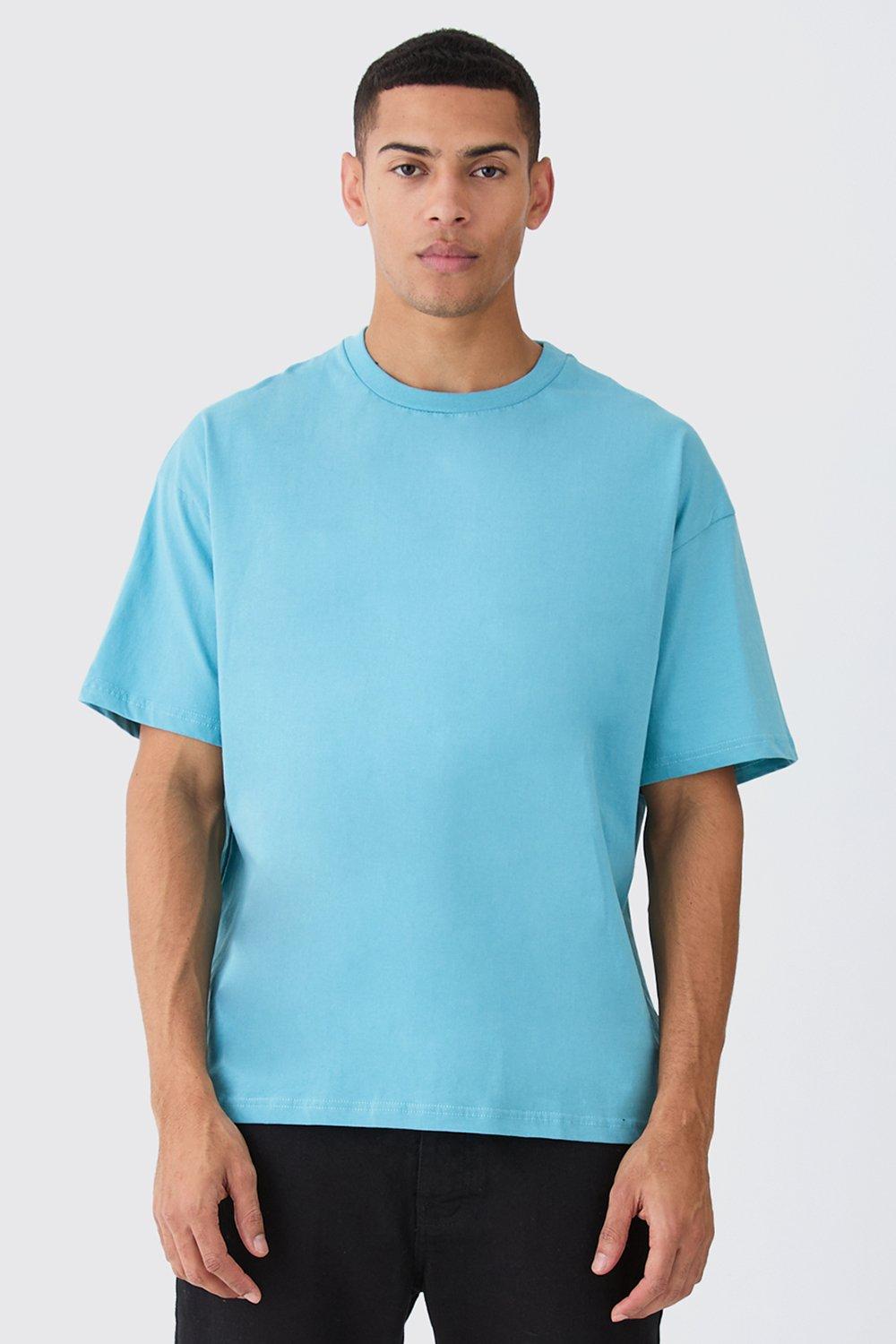 Image of T-shirt a girocollo oversize, Azzurro