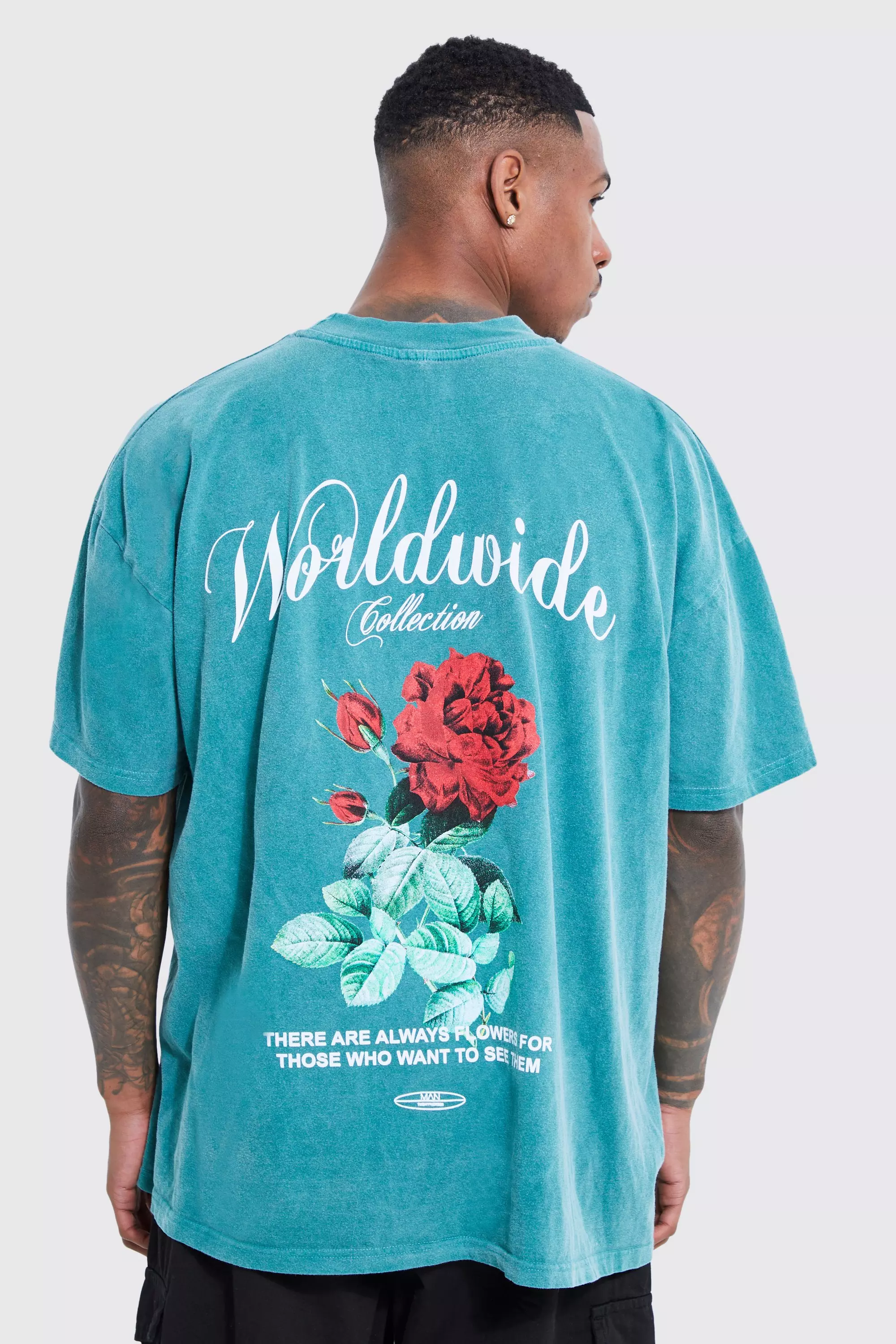 floral graphic tee mens