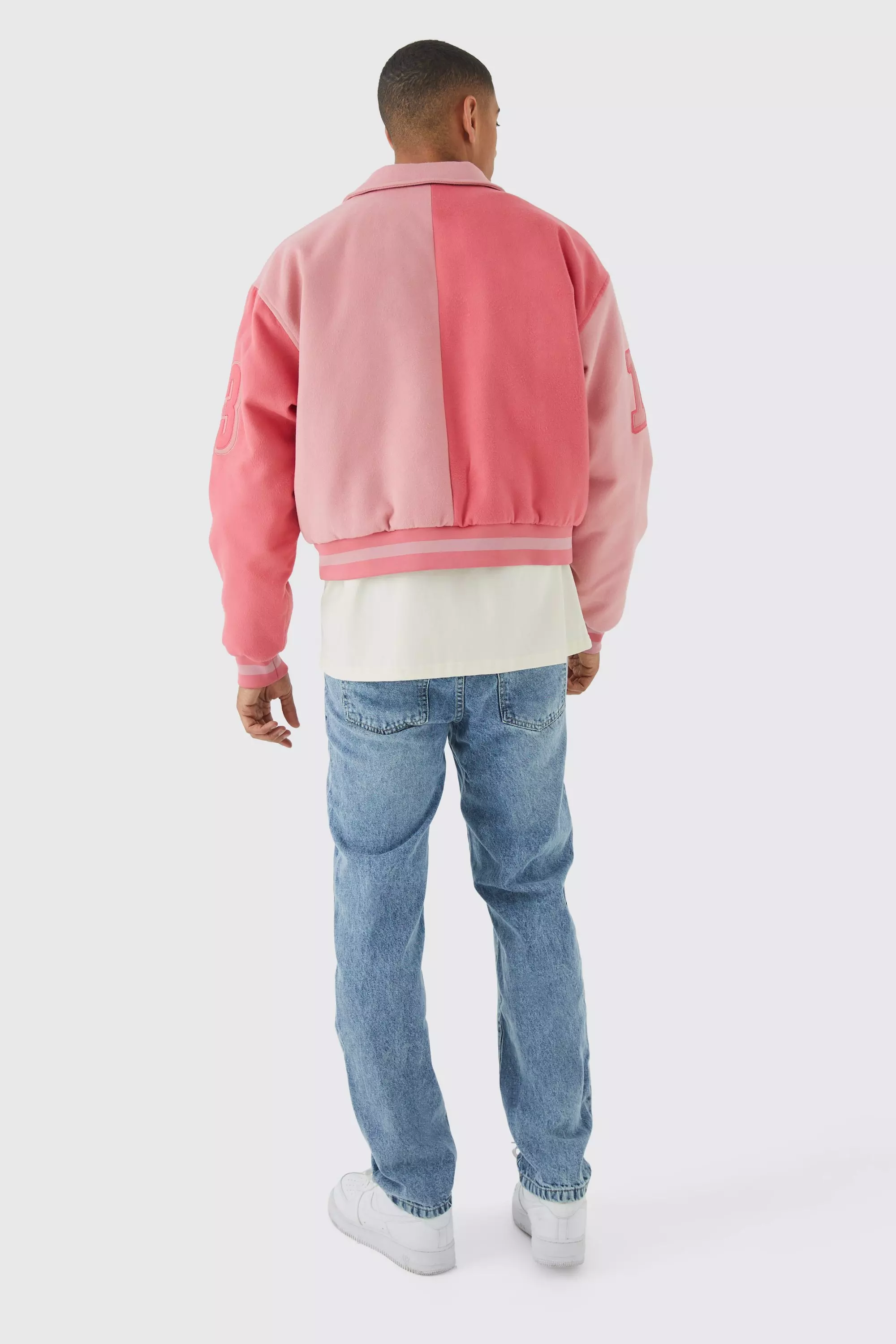 boohooMAN Men's Boxy Varsity Jacket