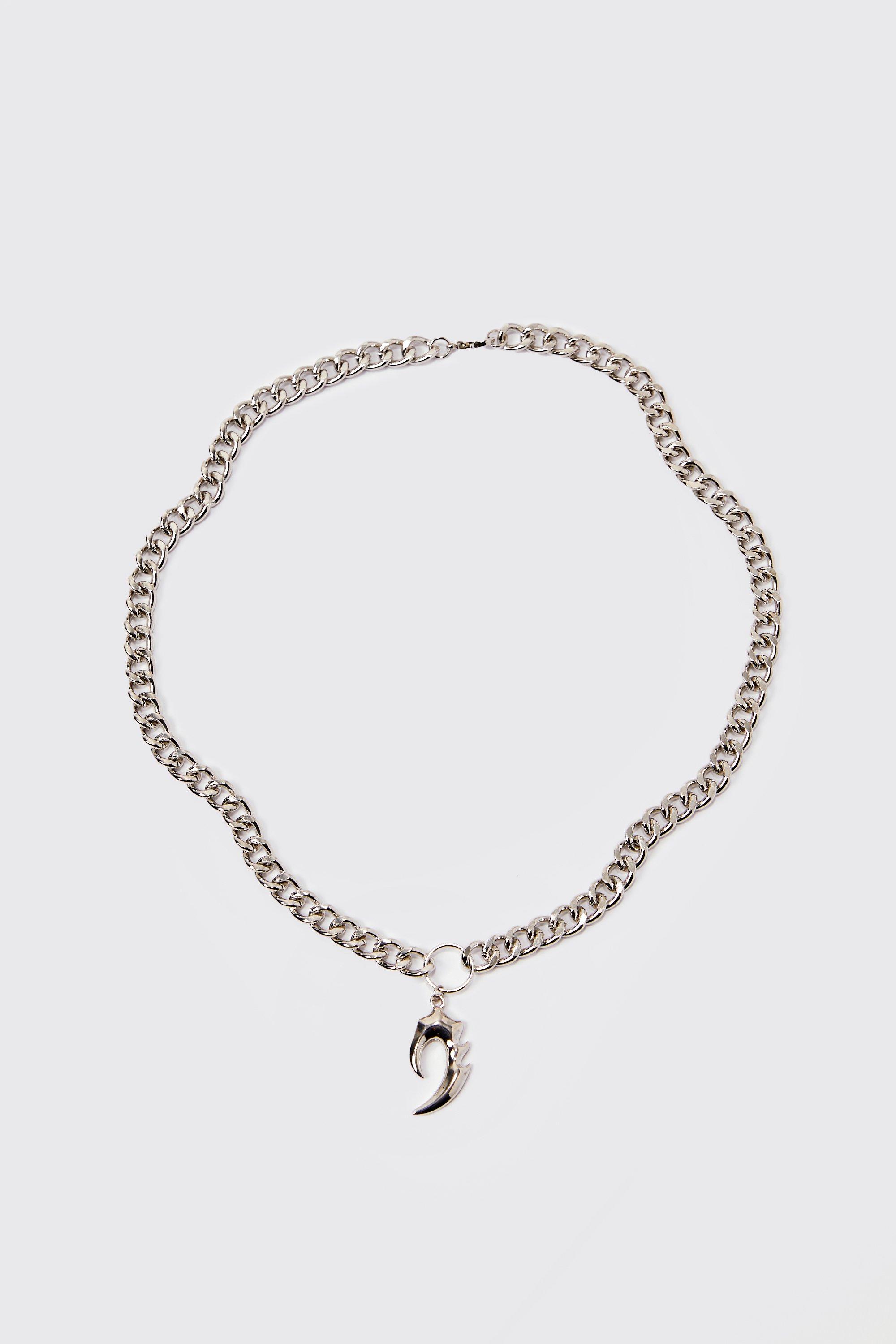 collier en chaîne à pendentif homme - argent - one size, argent