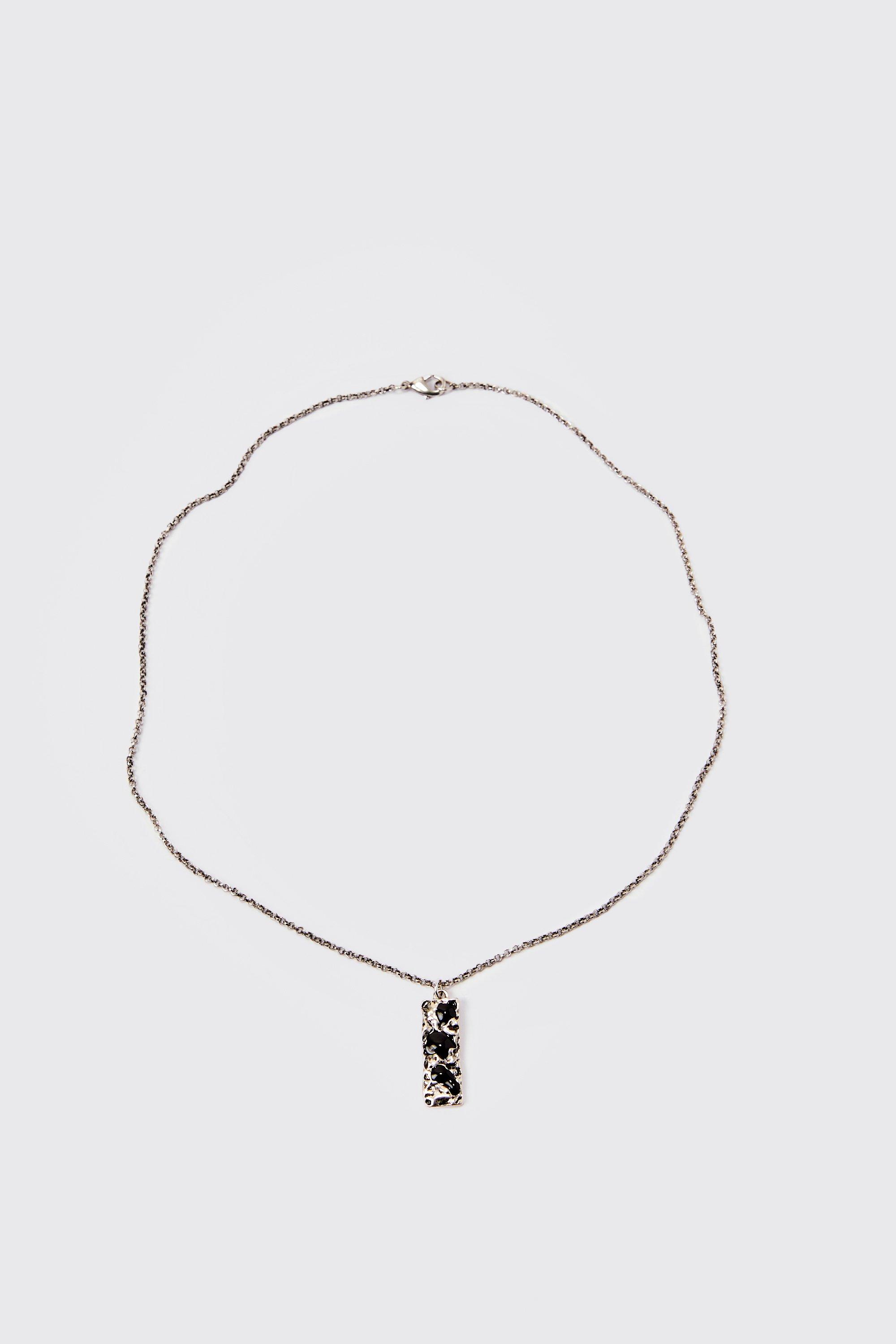 collier à pendentif abstrait homme - argent - one size, argent