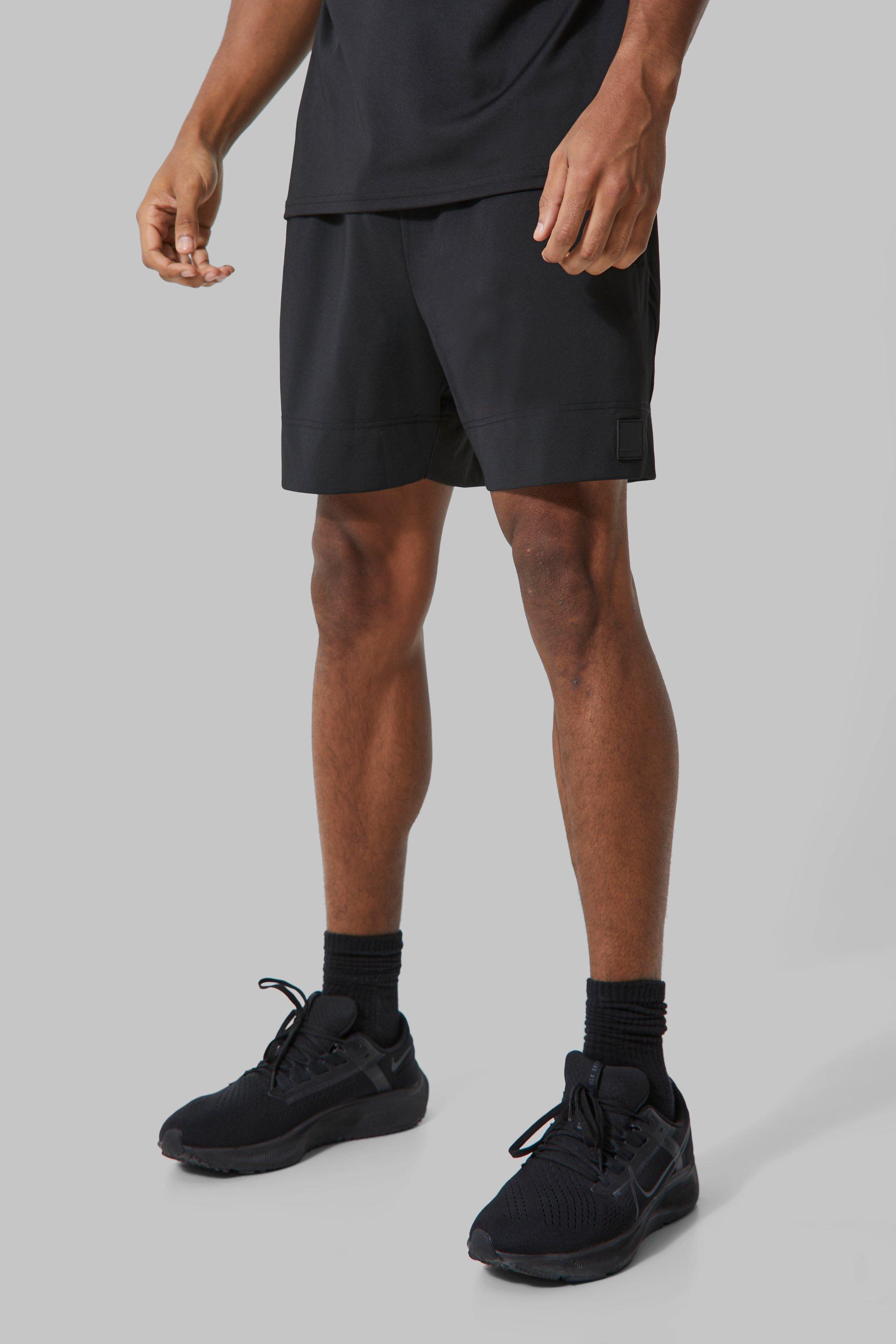 Mens Black Man Active 5’ Muscle Fit Shorts, Black