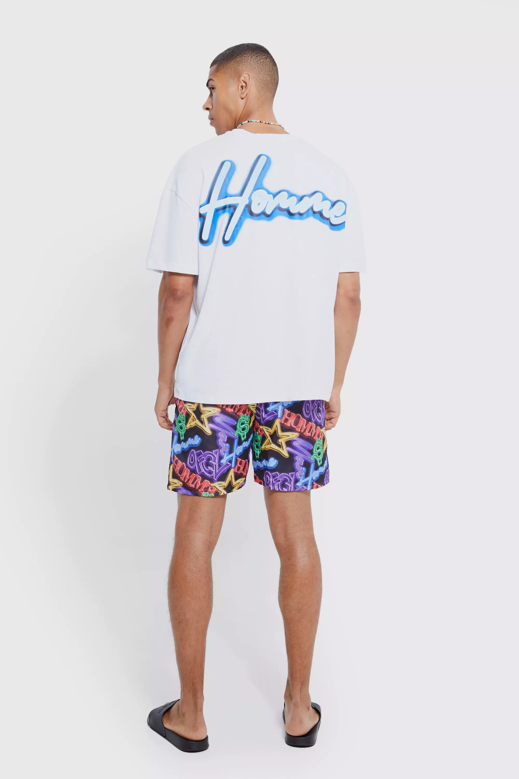 Man T-Shirt And Swim Short Set