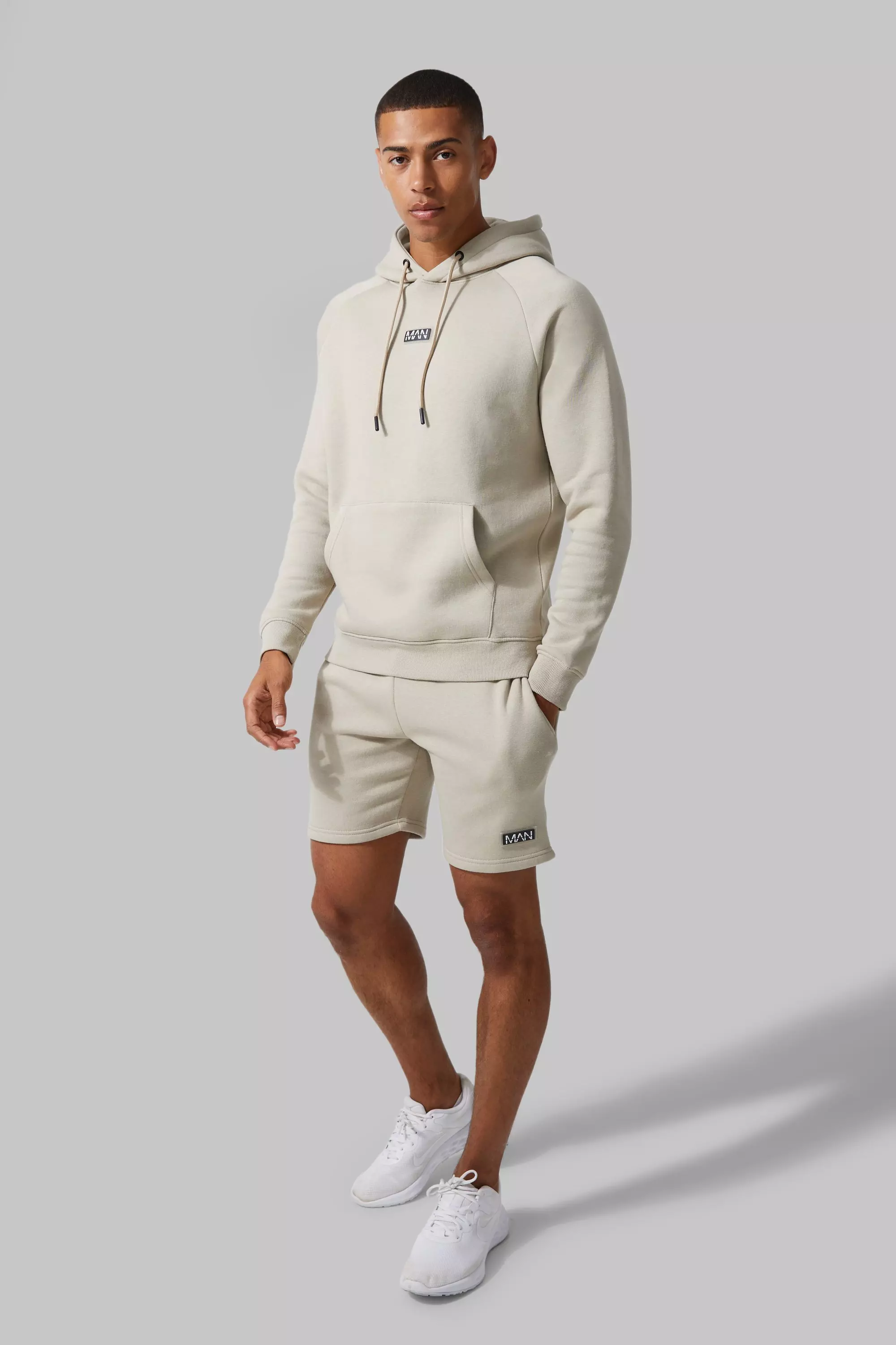 Hoodie and shorts set hot sale mens