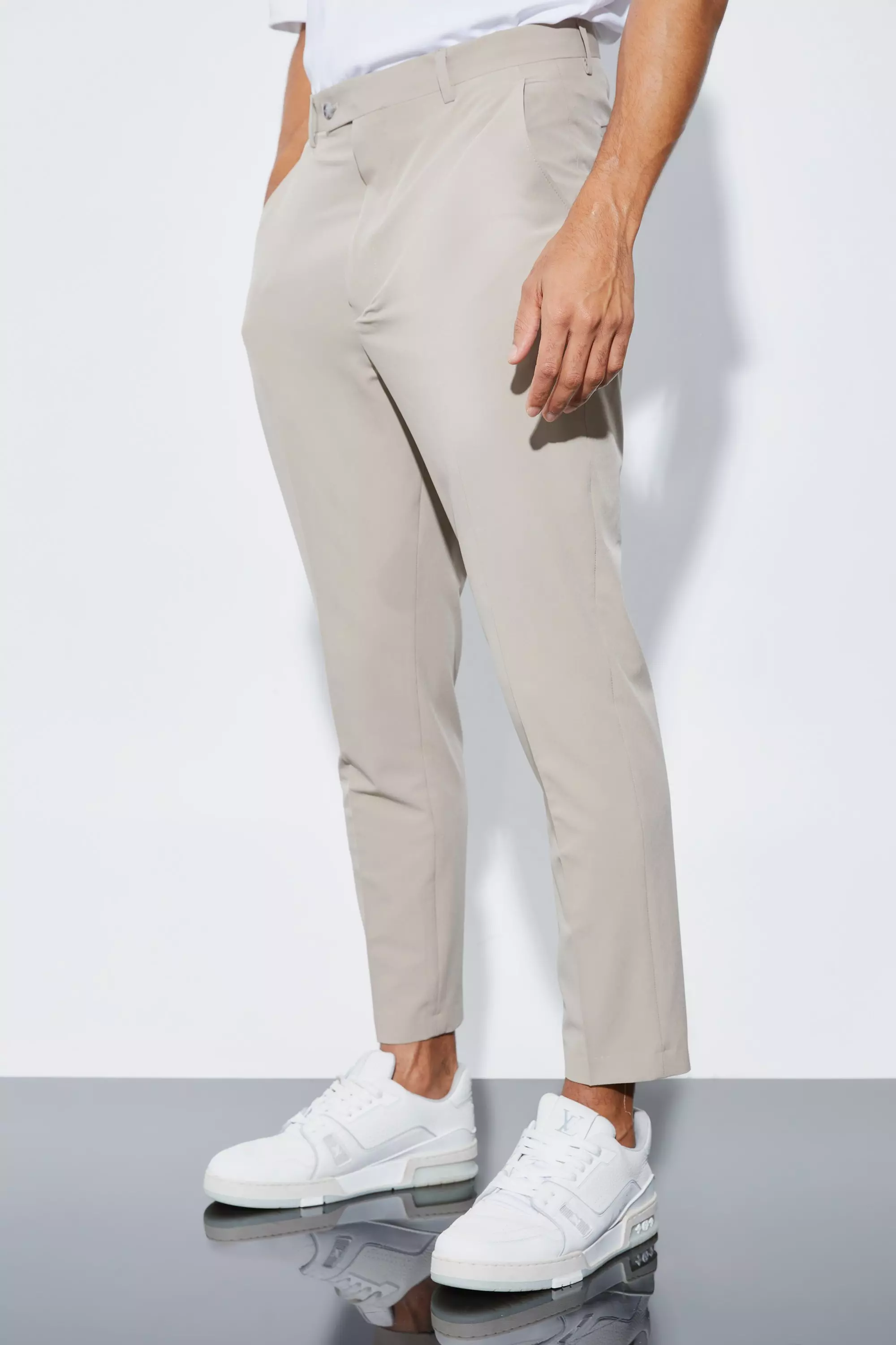 Stretch tapered hot sale trousers