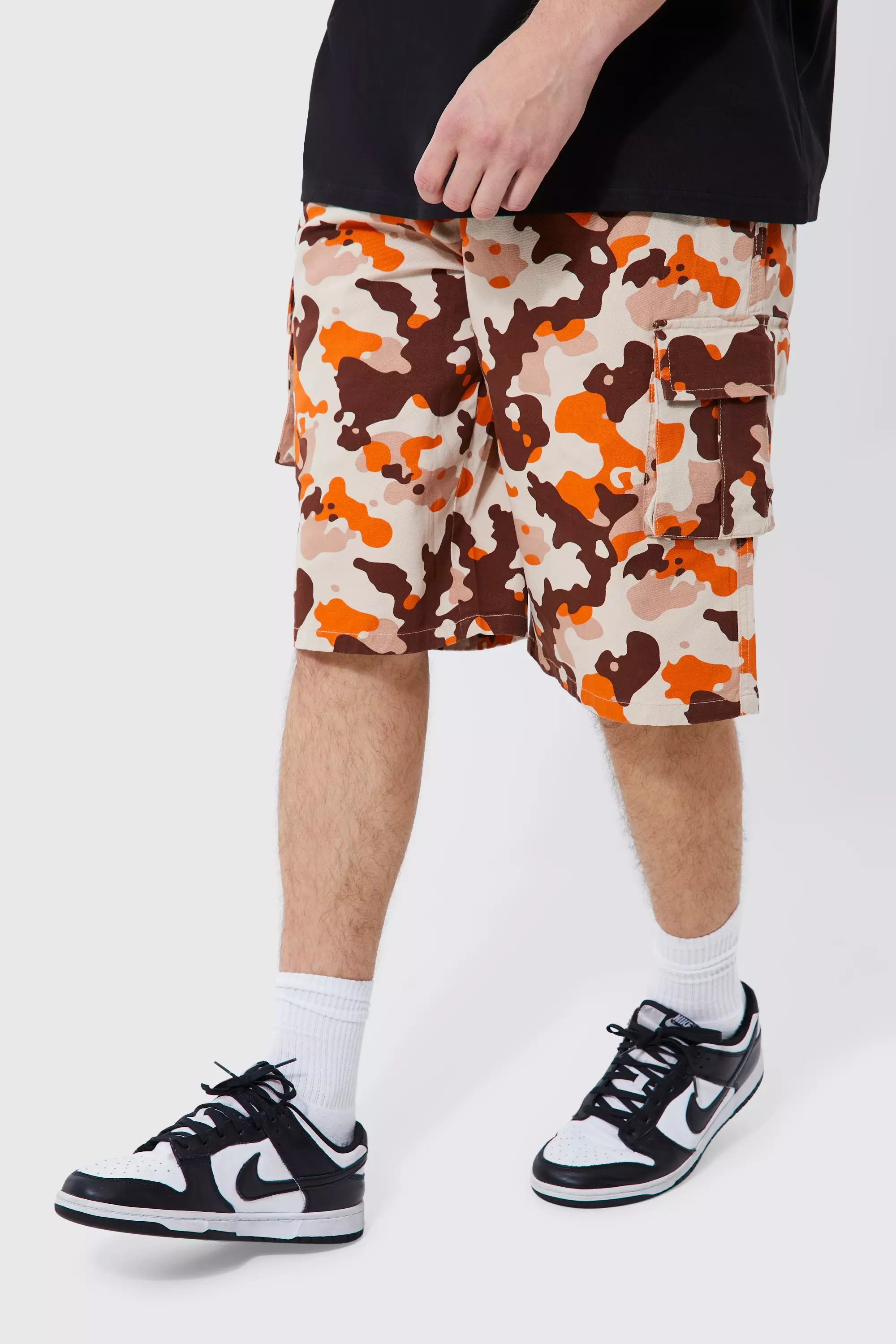 Mens camo 2024 shorts elastic waist