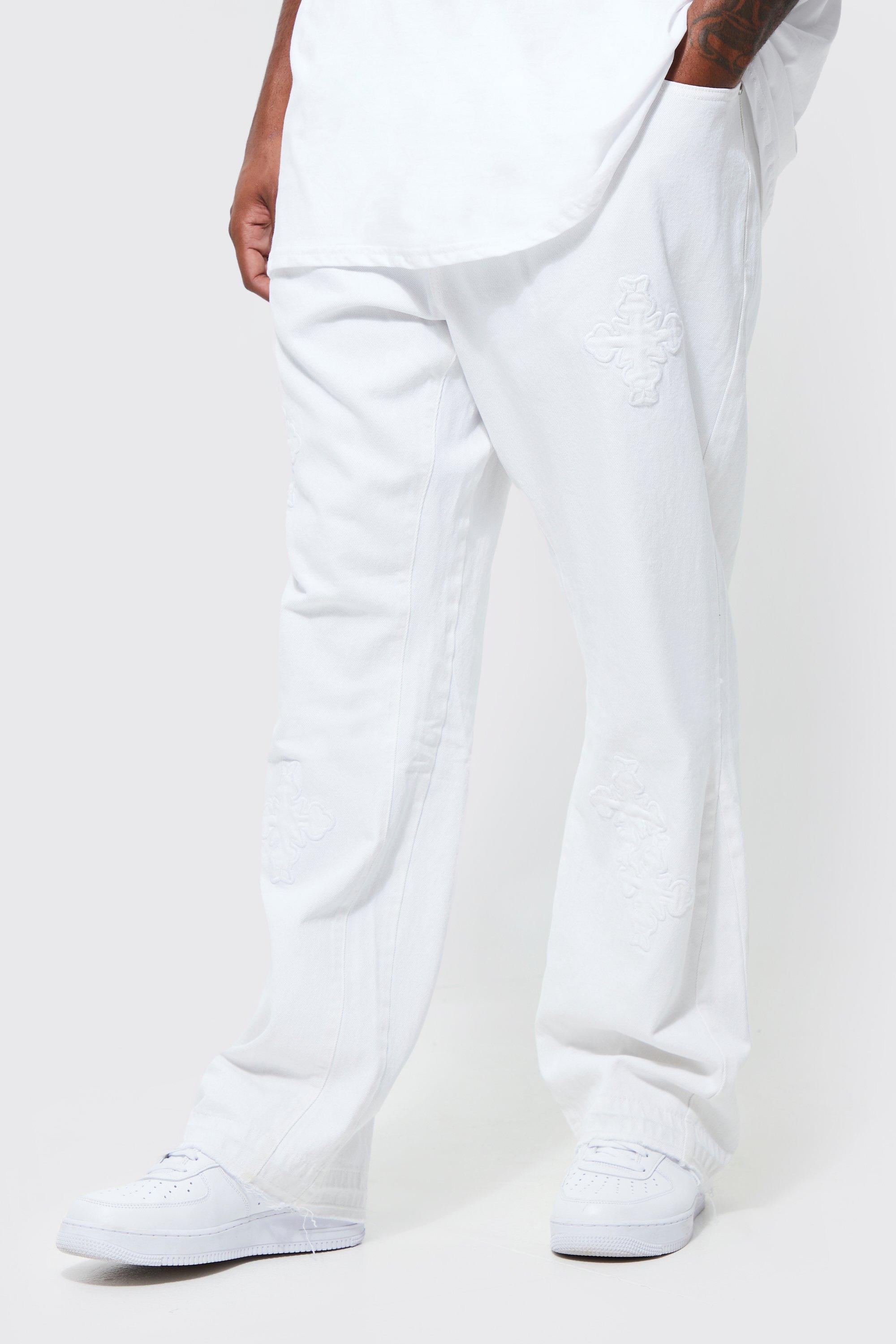 Mens big and tall sales white jeans