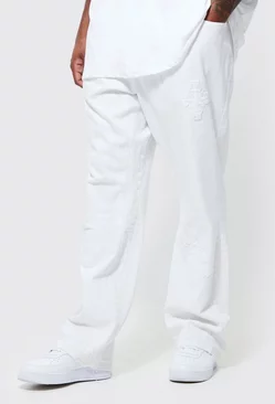 Men's Plus Size White Jeans | boohooMAN UK