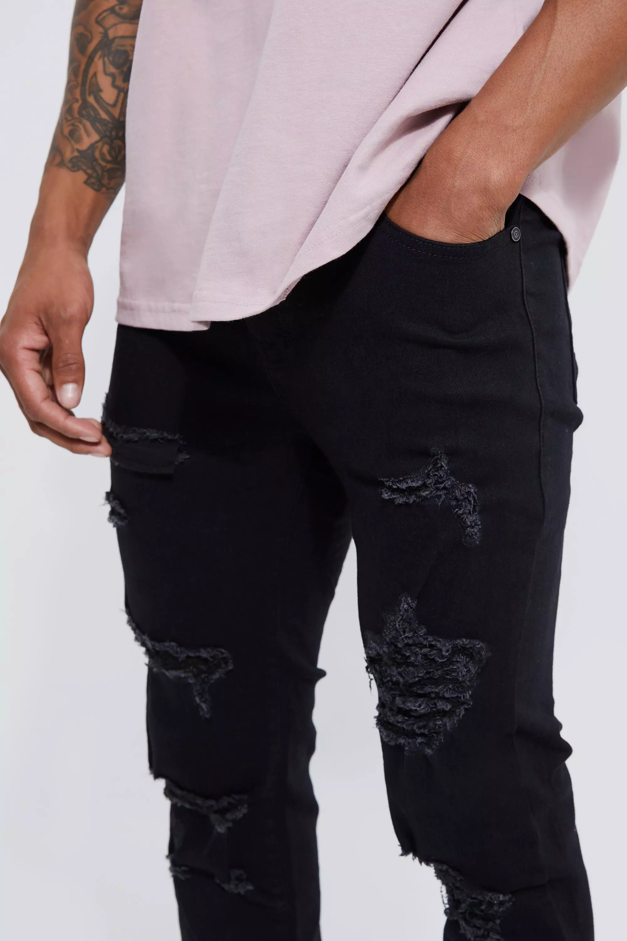 Black clearance rip pants