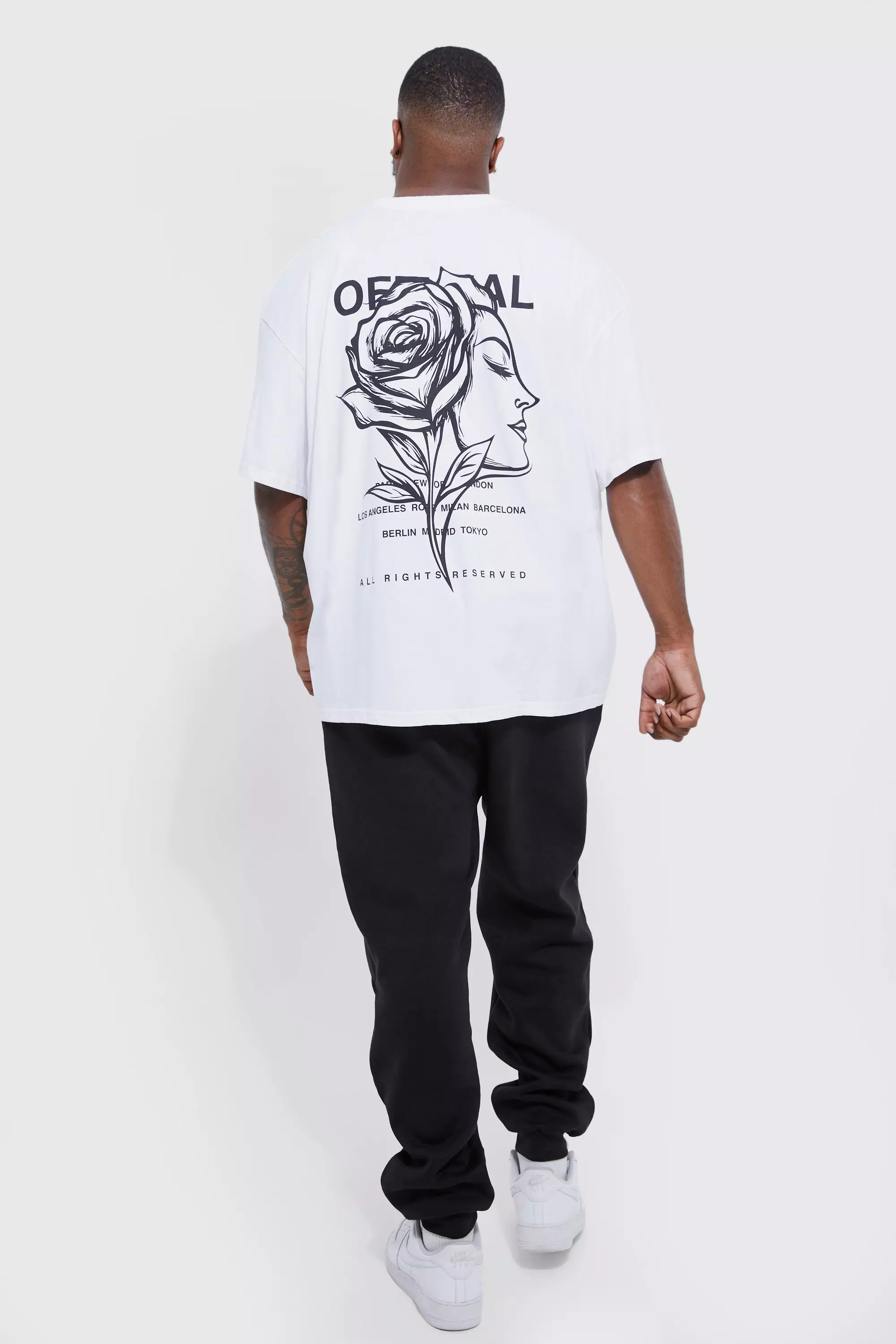 boohoo Mens Plus Oversized Los Angeles Graphic T-Shirt - Black XXXL