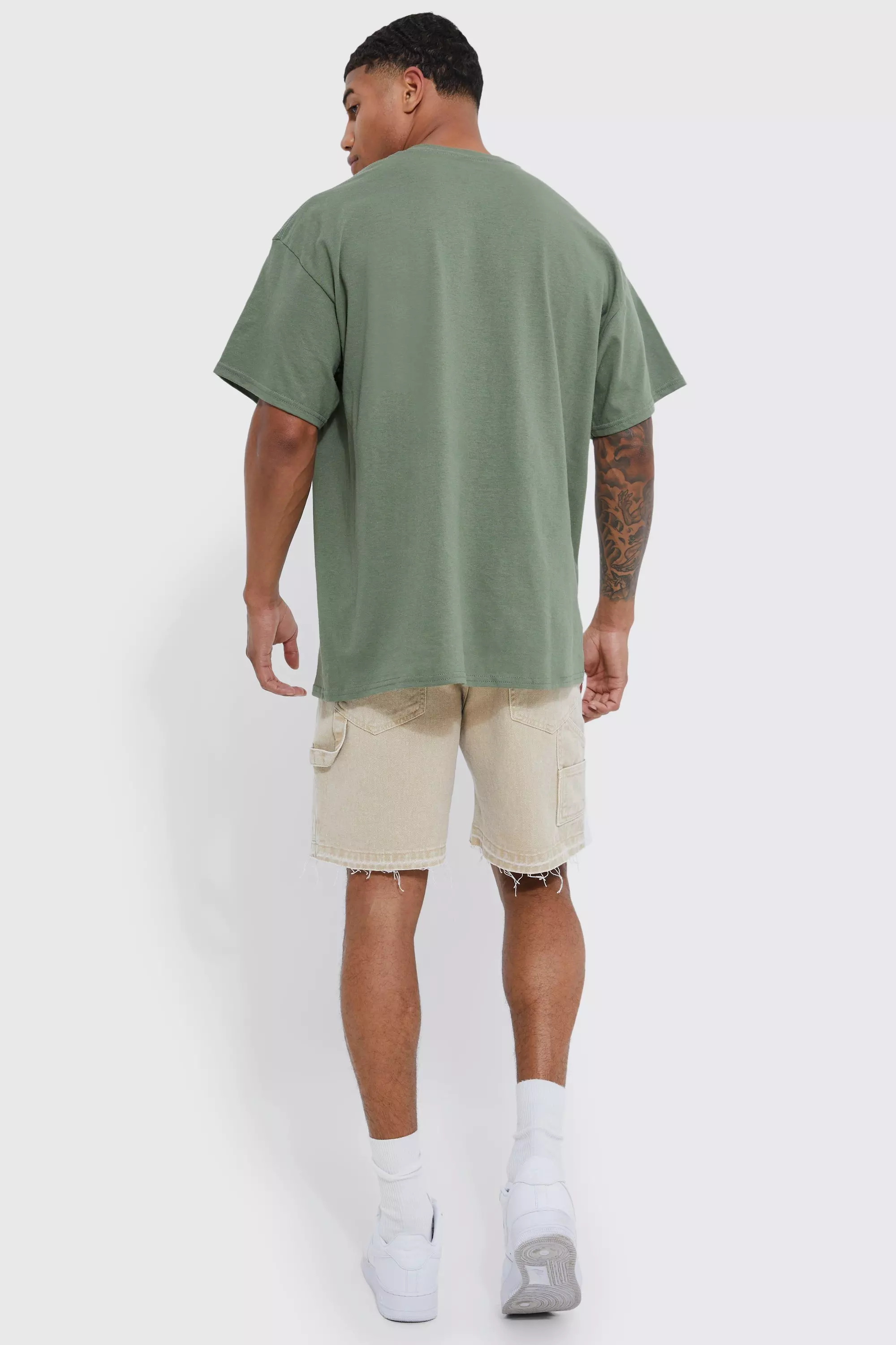 Men's Grunge Butterfly Print Short Sleeve T Shirt Oversized Gothic