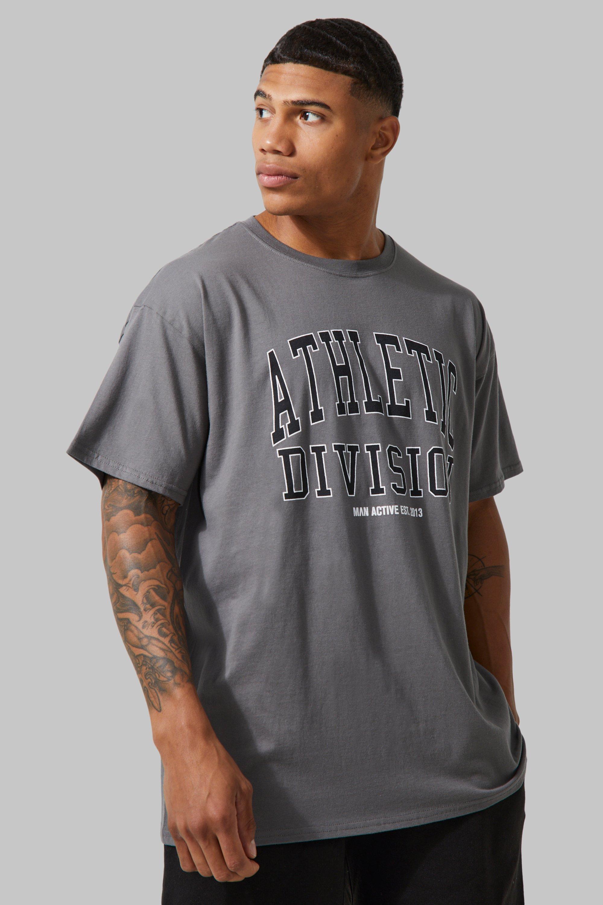 Image of T-shirt oversize Man Active Gym Athletic, Grigio
